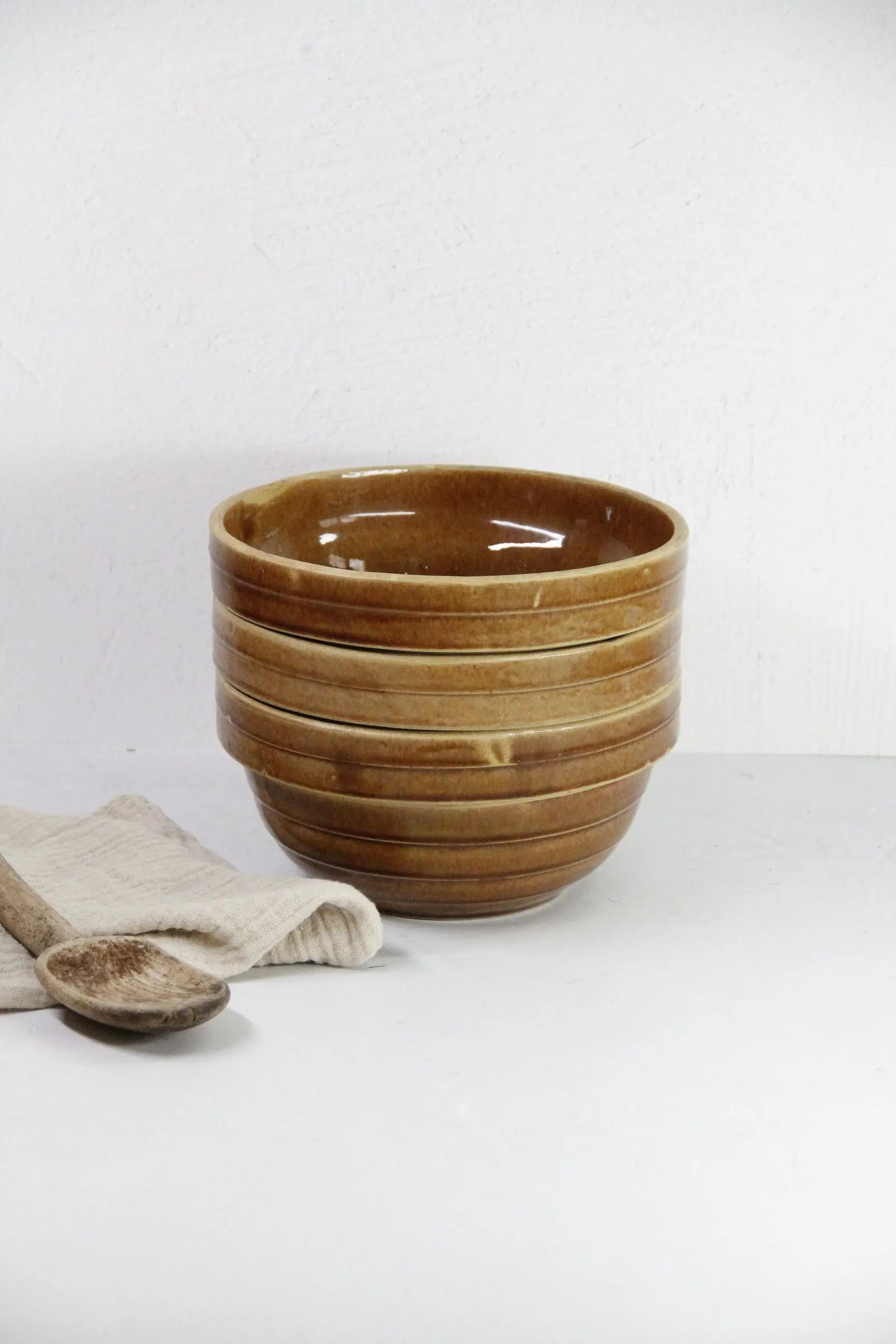 Antique Stoneware Bowl | Crock Mixing/Stacking Bowl  Debra Hall Lifestyle