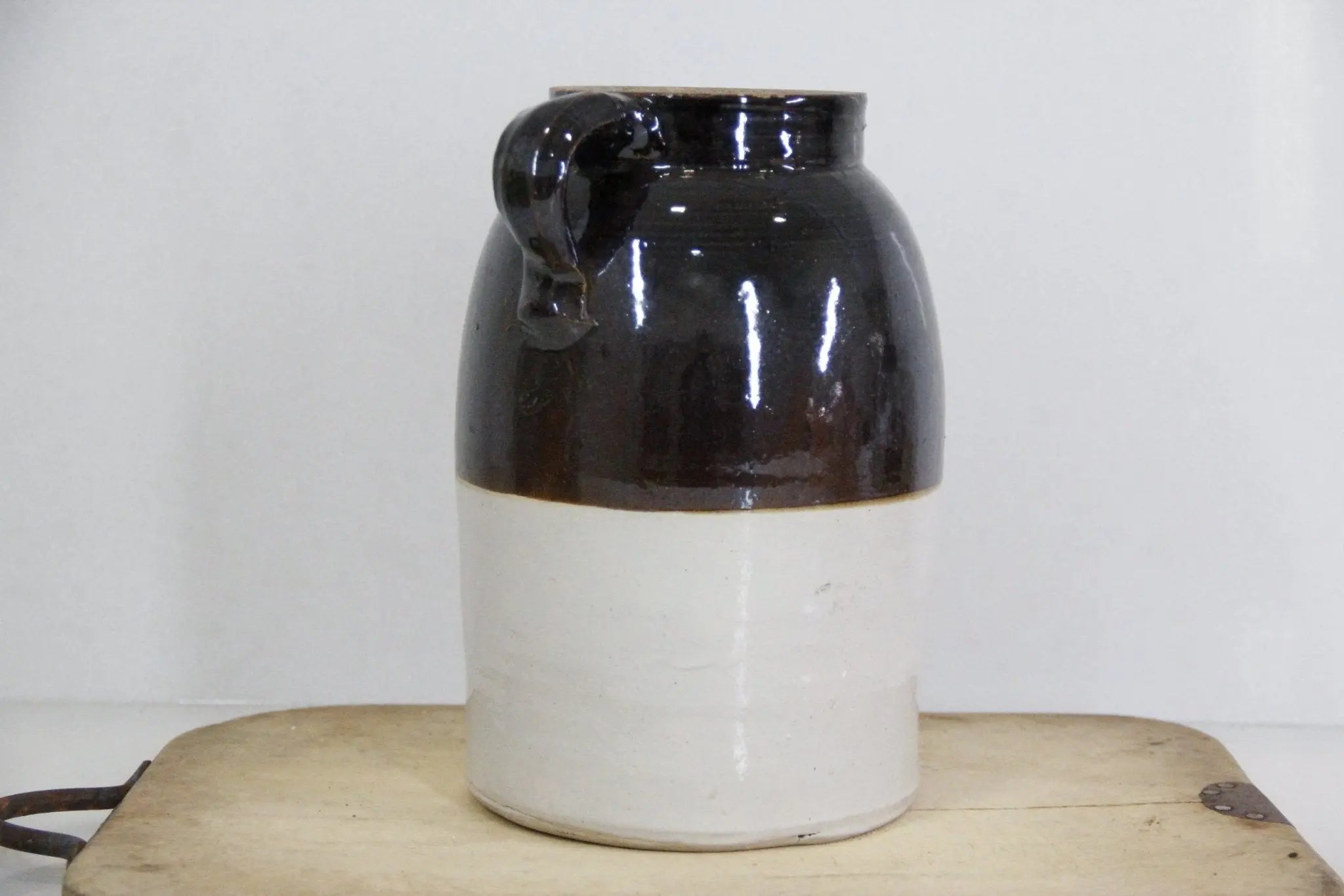 Antique Stoneware Canning Jar |  Dipped Two-Tone  Debra Hall Lifestyle