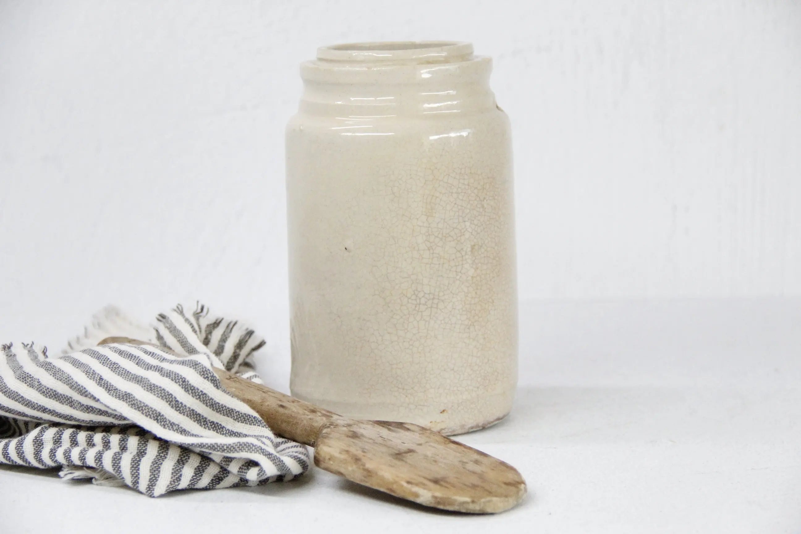 Antique Stoneware Canning Jar | Light Crazed Crock  Debra Hall Lifestyle