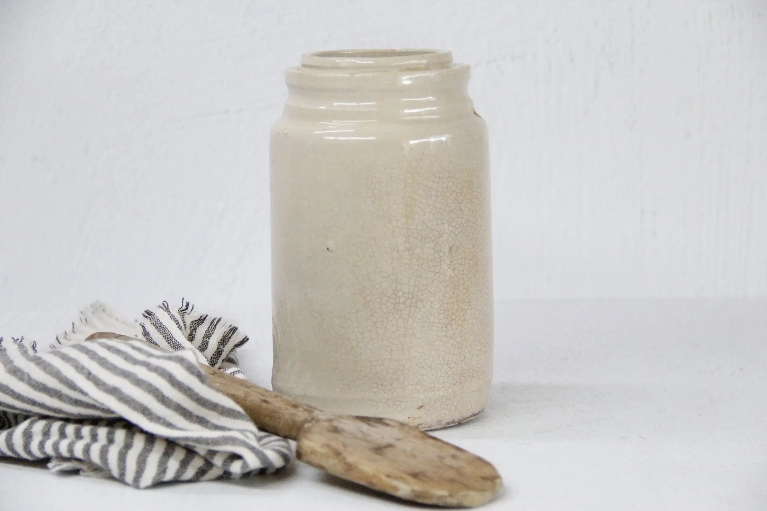 Antique Stoneware Canning Jar | Light Crazed Crock  Debra Hall Lifestyle