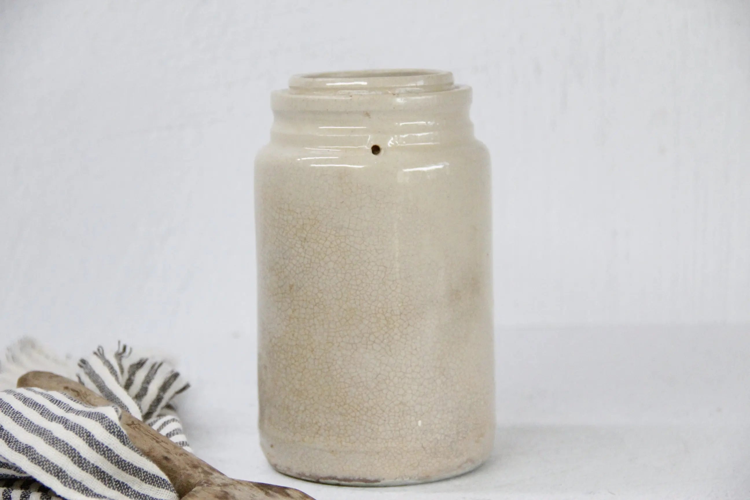 Antique Stoneware Canning Jar | Light Crazed Crock  Debra Hall Lifestyle