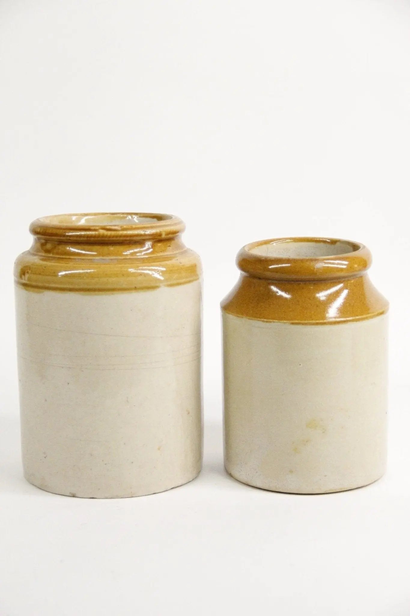 Antique Stoneware Canning Jars | Two Tone  Debra Hall Lifestyle