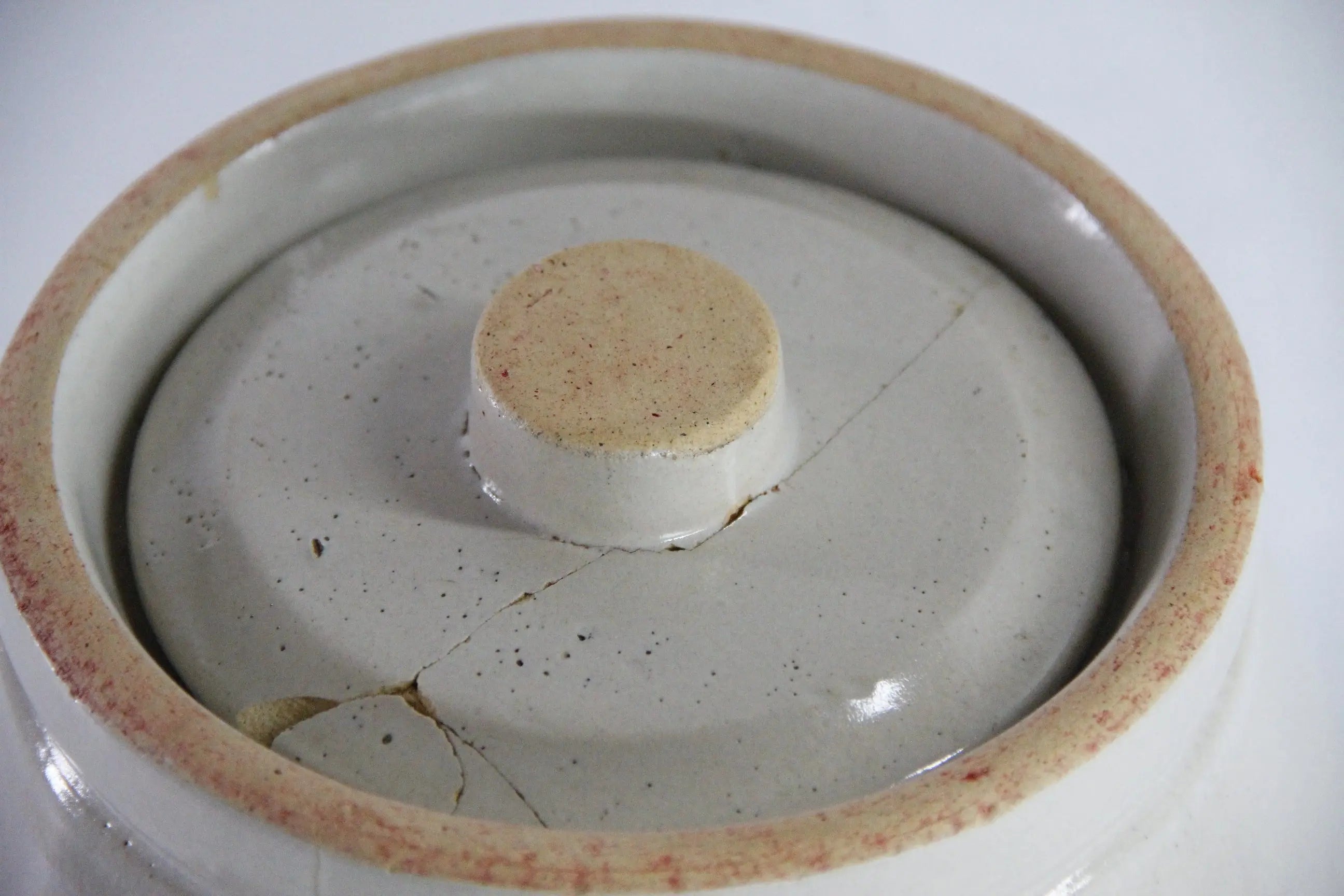 Antique Stoneware Crock Cookie Jar With Lid | Light Beige  Debra Hall Lifestyle