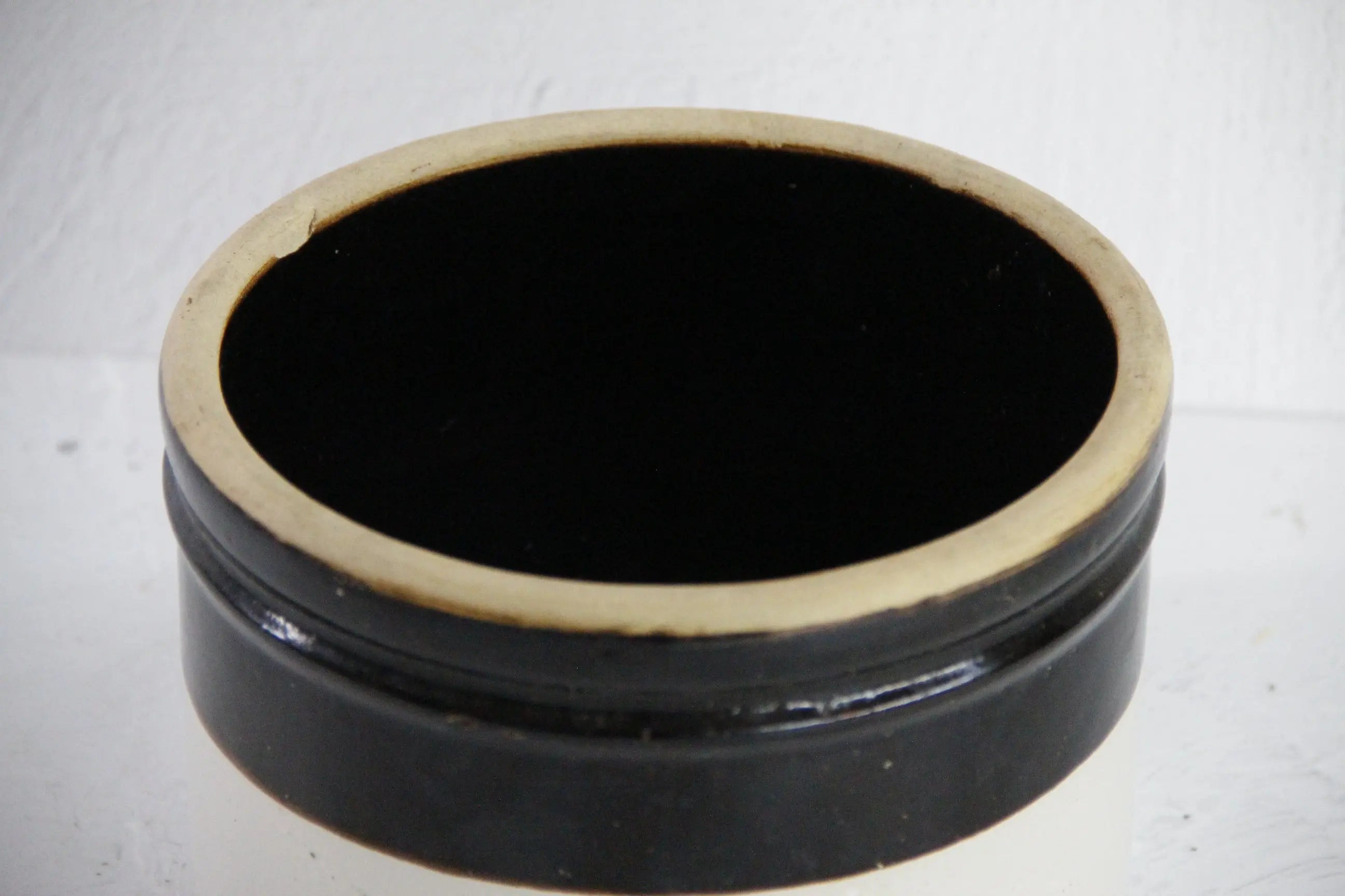 Antique Stoneware Crock Two Tone | Dipped Beige and Brown  Debra Hall Lifestyle