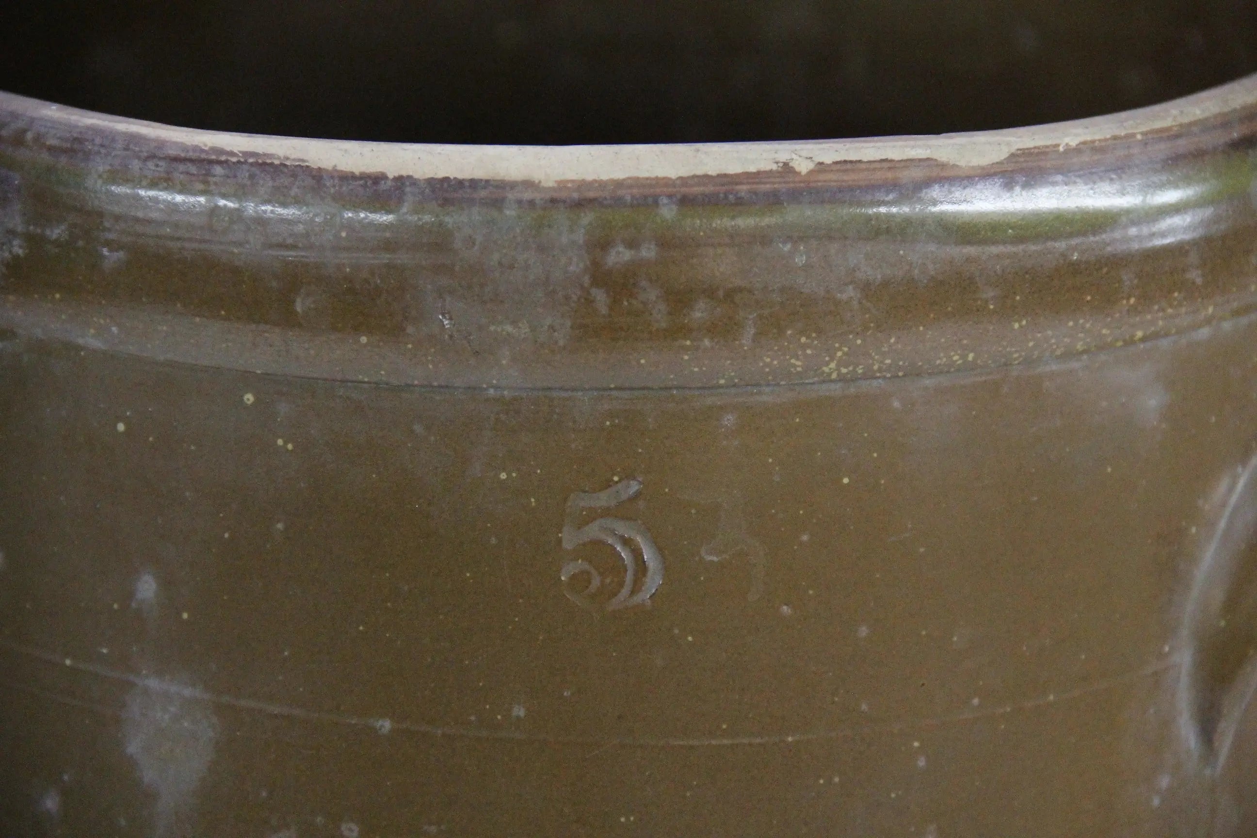 Antique Stoneware Crock | 5 Gallon Mocha Brown  Debra Hall Lifestyle