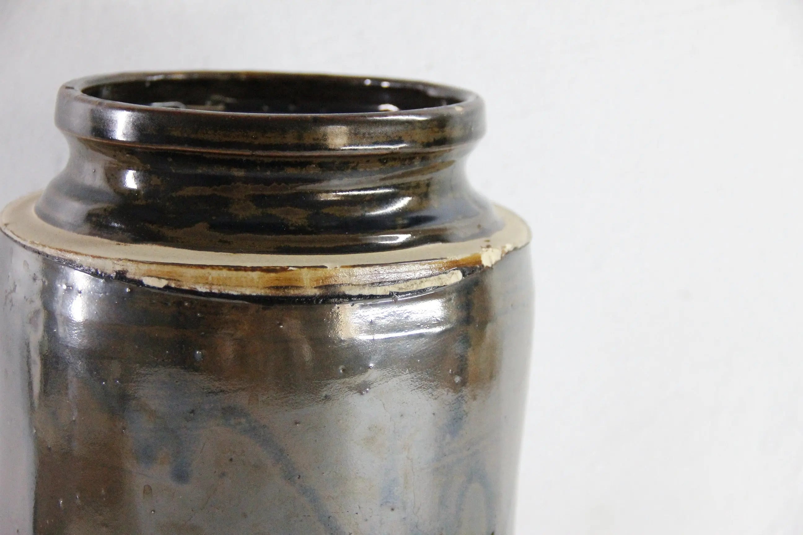 Antique Stoneware Crock | Albany Slip Glaze 1800s  Debra Hall Lifestyle