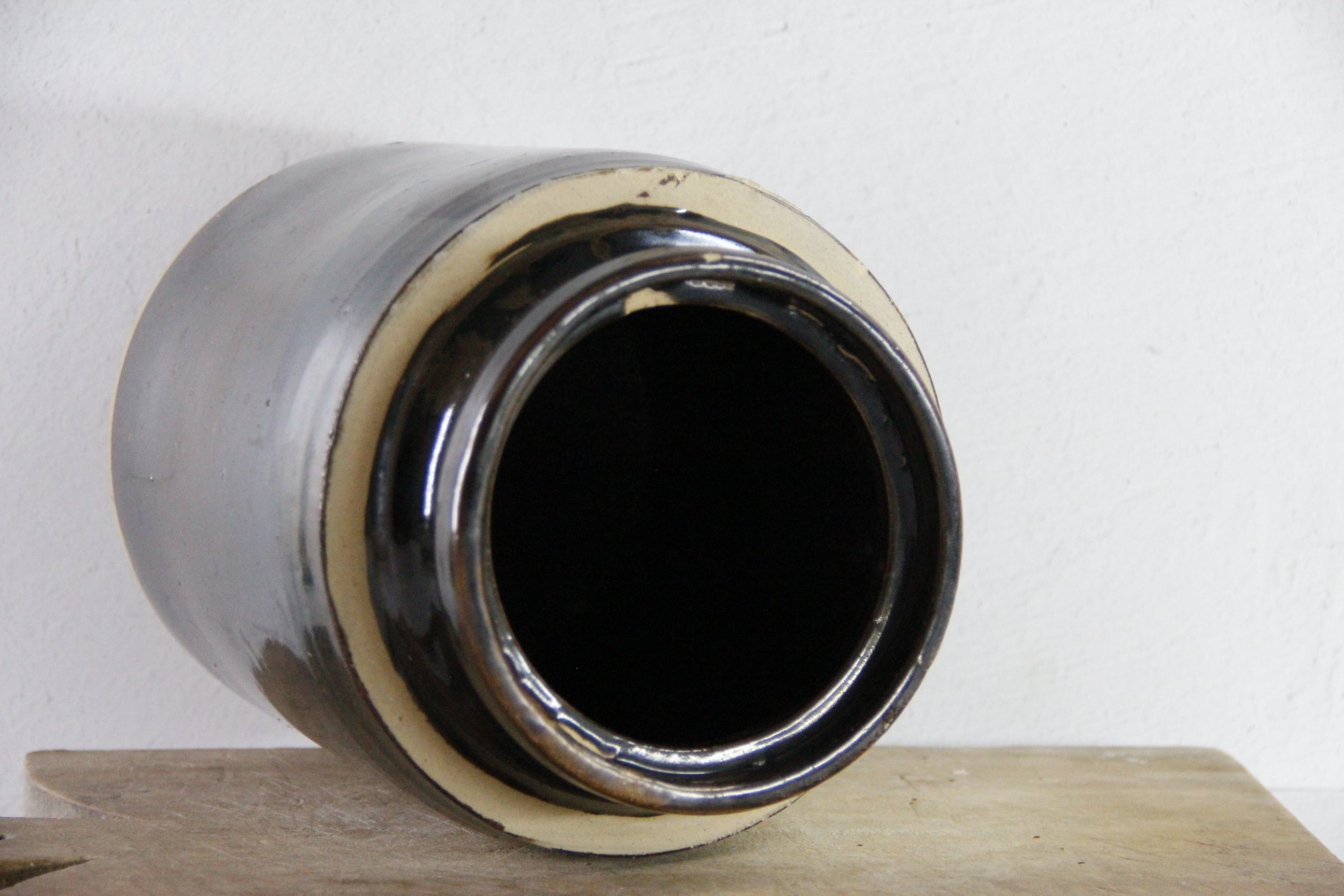 Antique Stoneware Crock | Albany Slip Glaze 1800s  Debra Hall Lifestyle