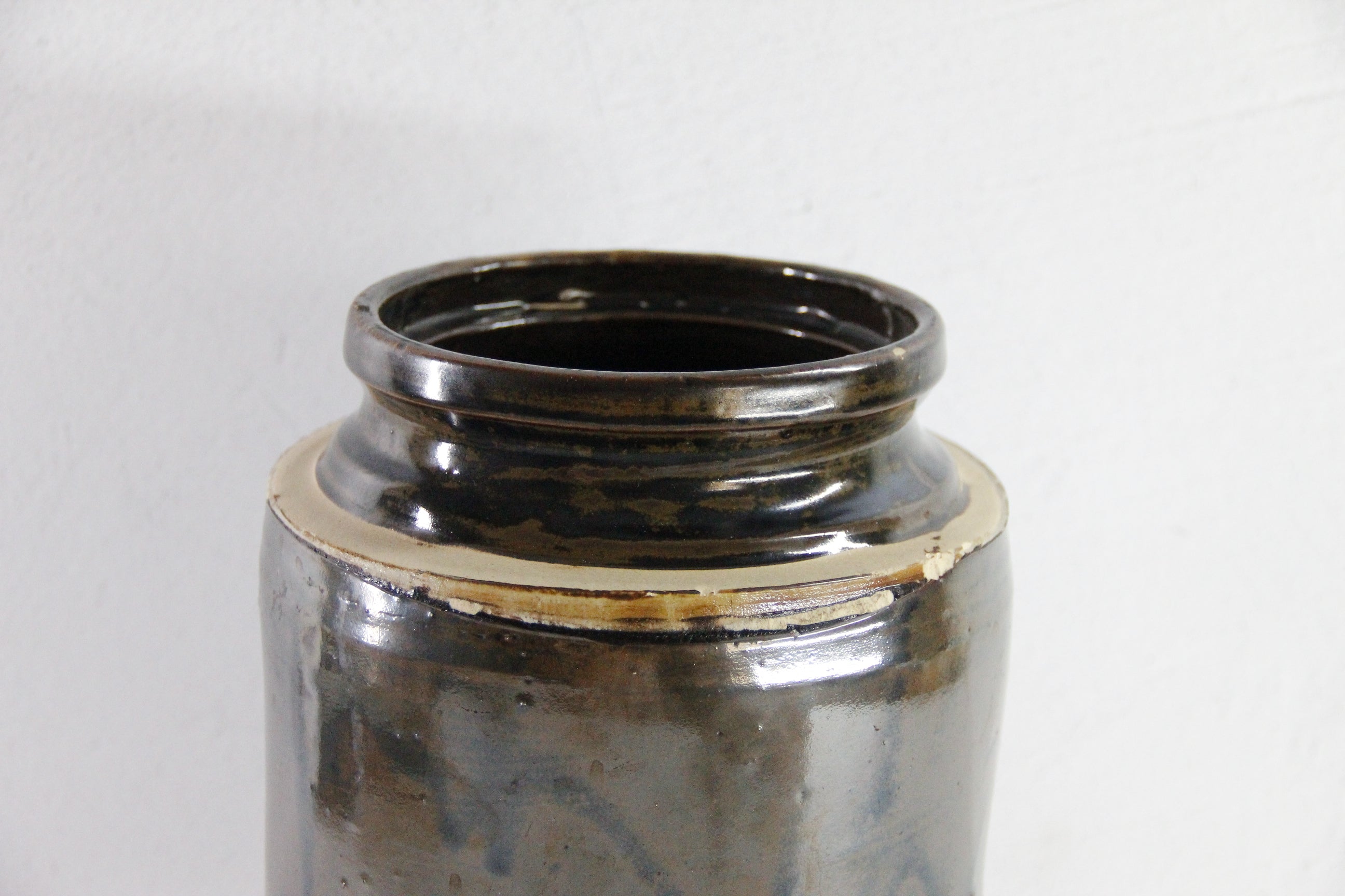 Antique Stoneware Crock | Albany Slip Glaze 1800s  Debra Hall Lifestyle