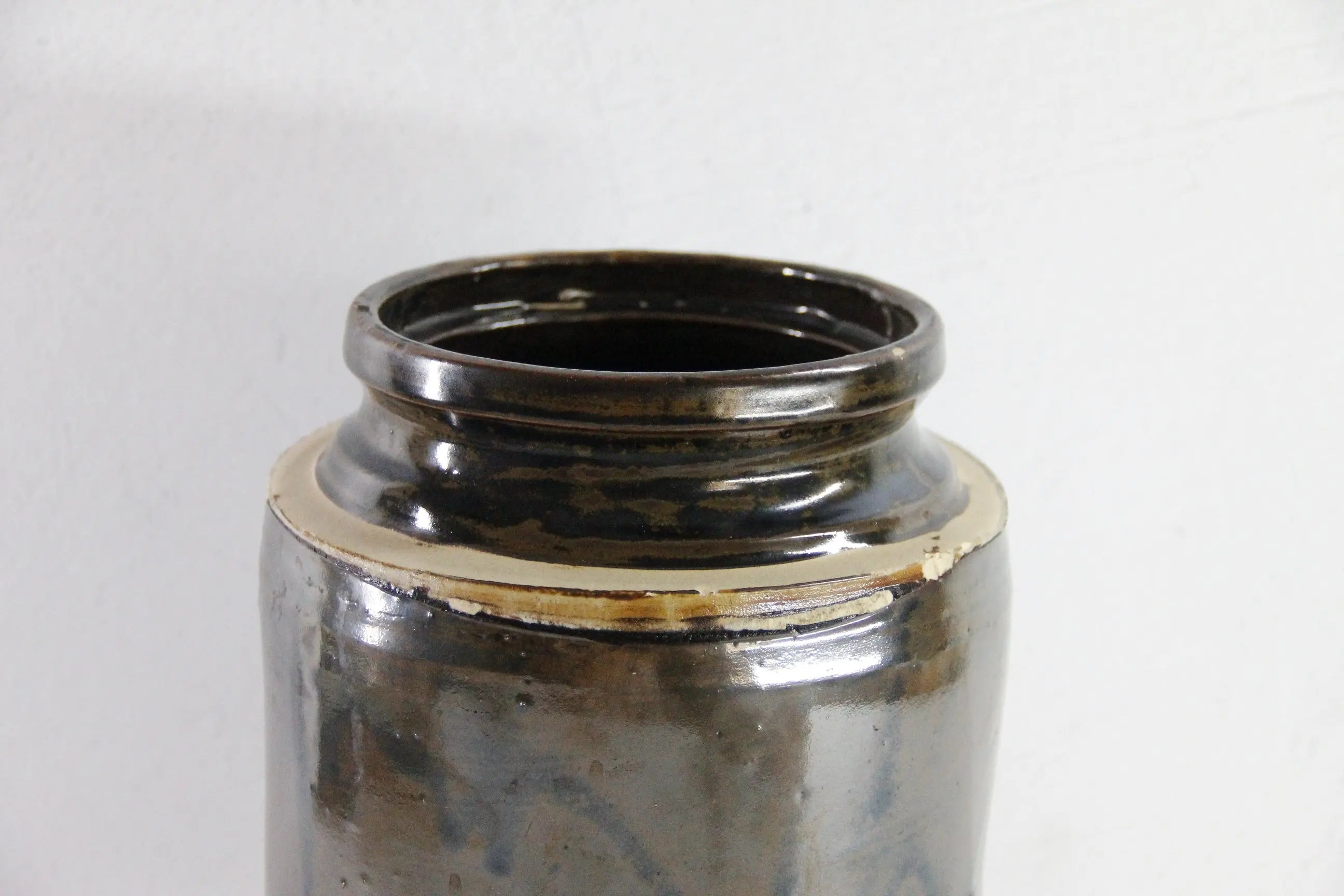 Antique Stoneware Crock | Albany Slip Glaze 1800s  Debra Hall Lifestyle