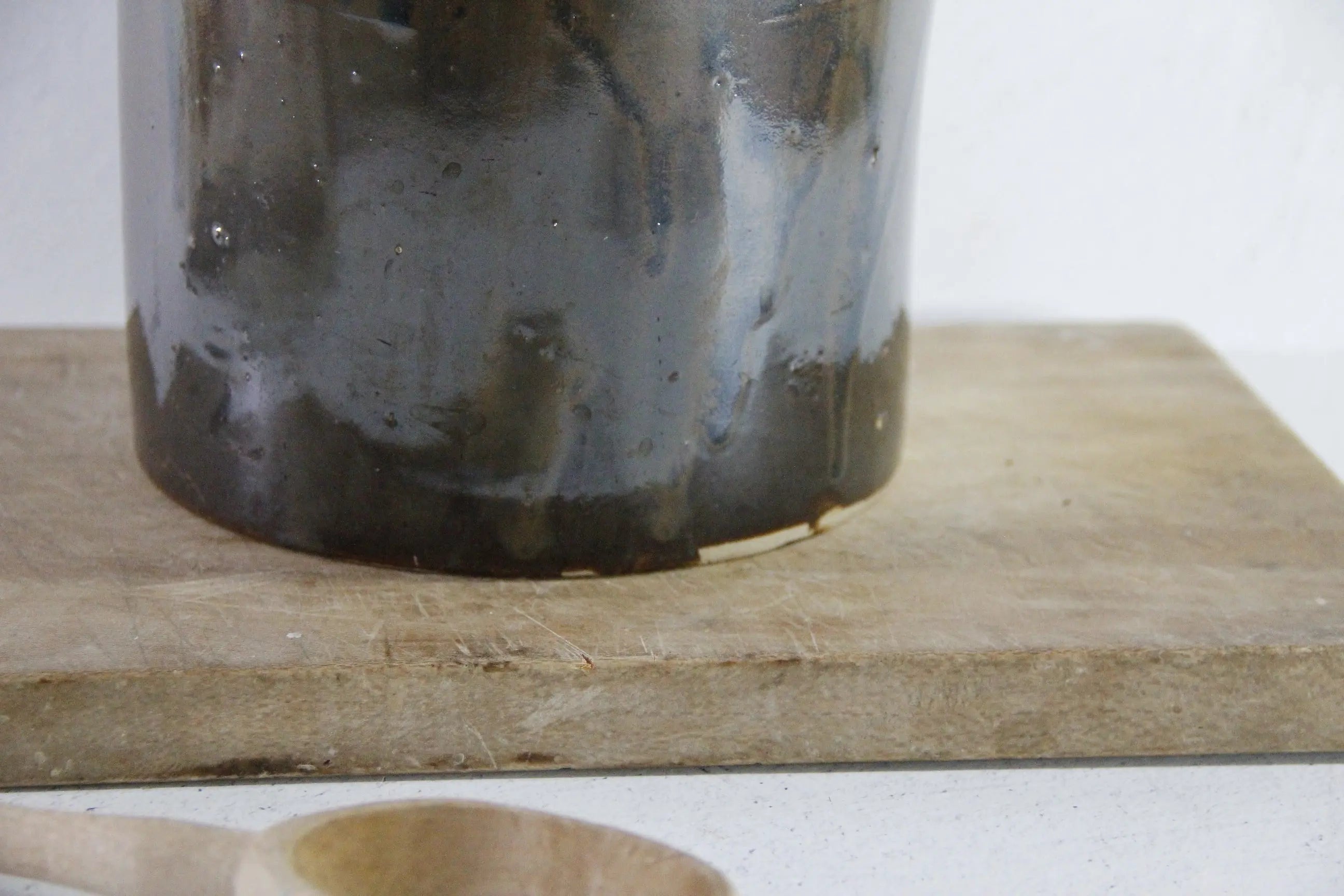 Antique Stoneware Crock | Albany Slip Glaze 1800s  Debra Hall Lifestyle