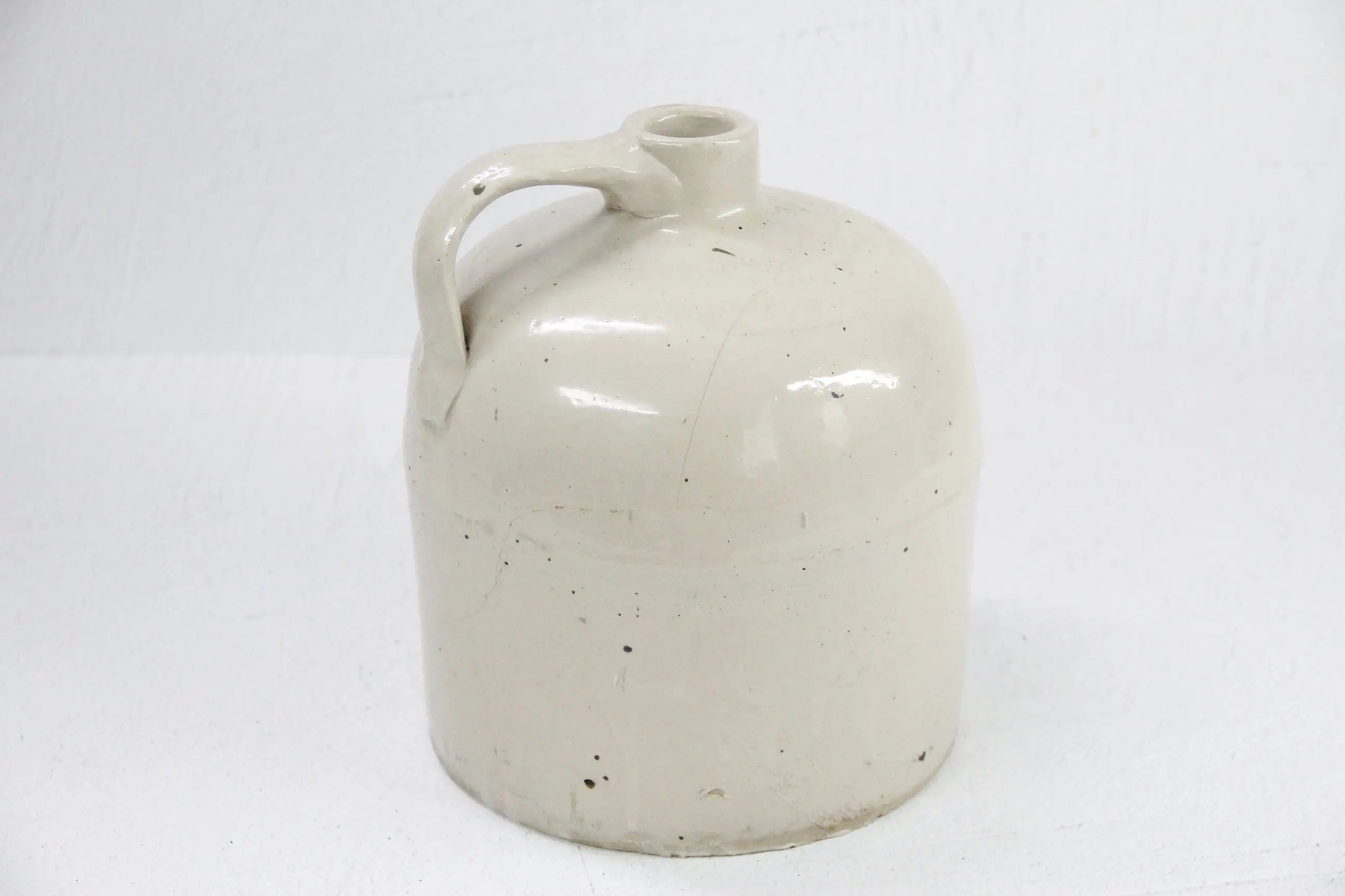 Antique Stoneware Jug | Light Beige Handle 1 Gallon  Debra Hall Lifestyle