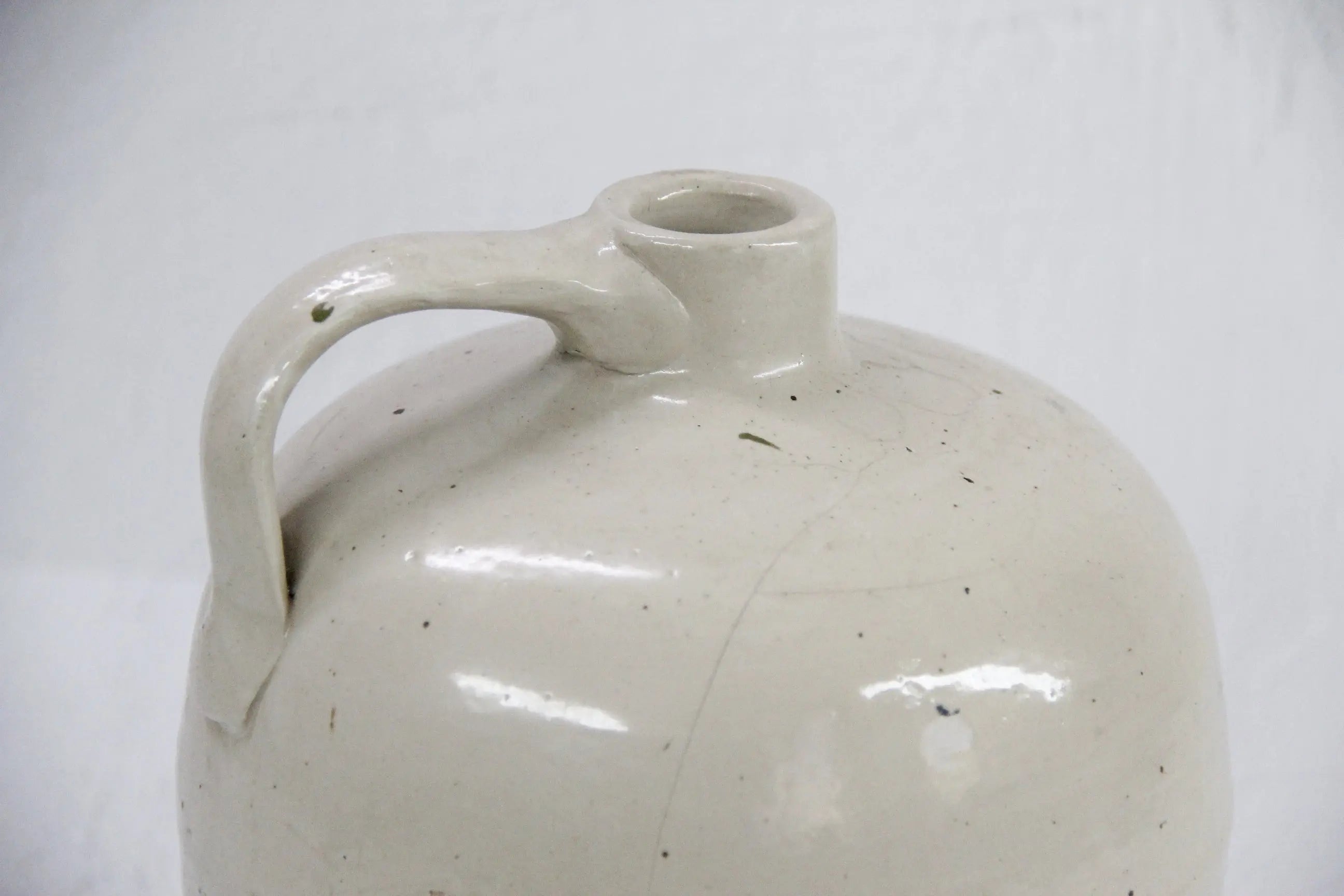 Antique Stoneware Jug | Light Beige Handle 1 Gallon  Debra Hall Lifestyle