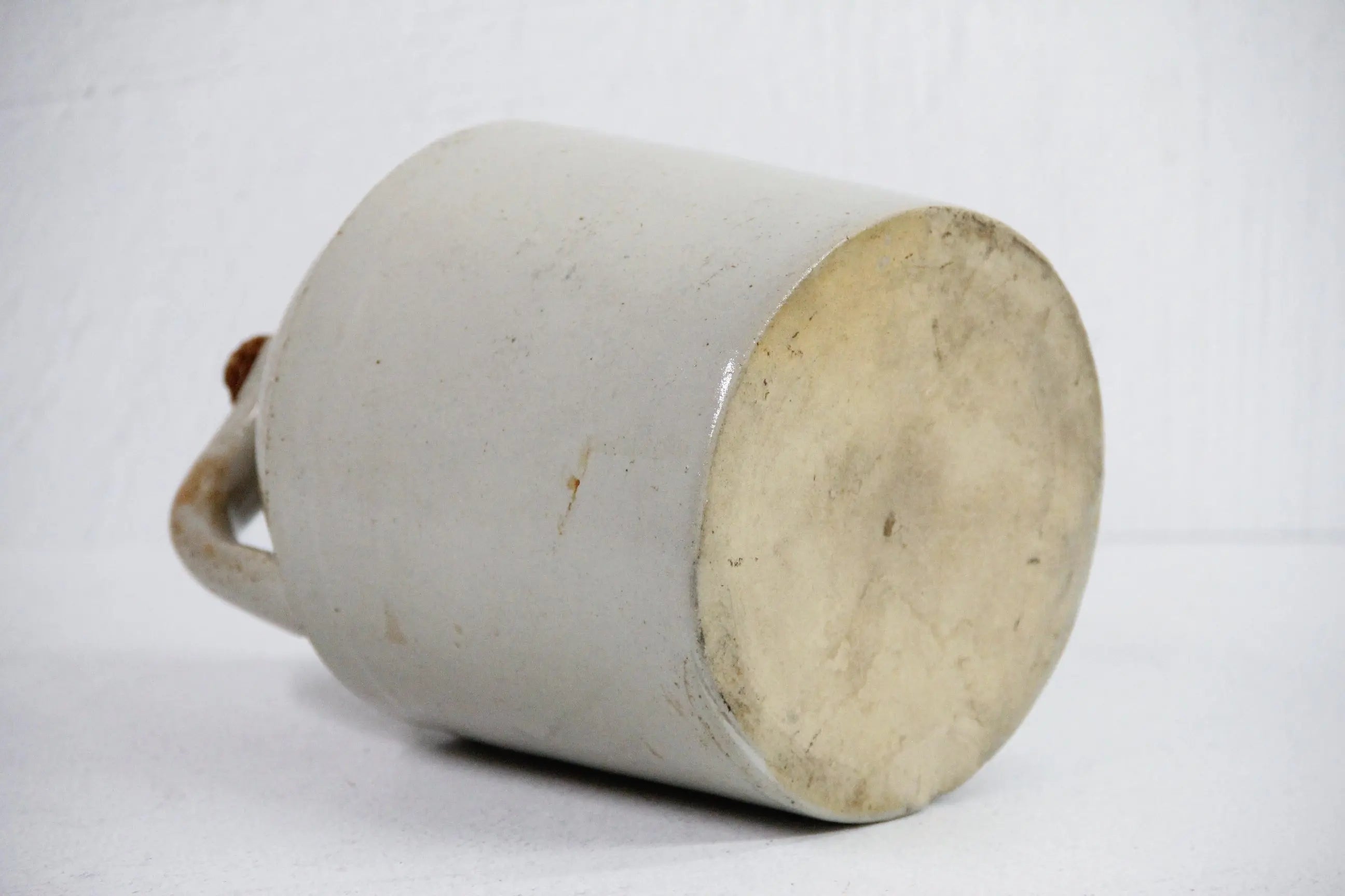 Antique Stoneware Jug | Salt Glaze Beige Handle 1 Gallon  Debra Hall Lifestyle