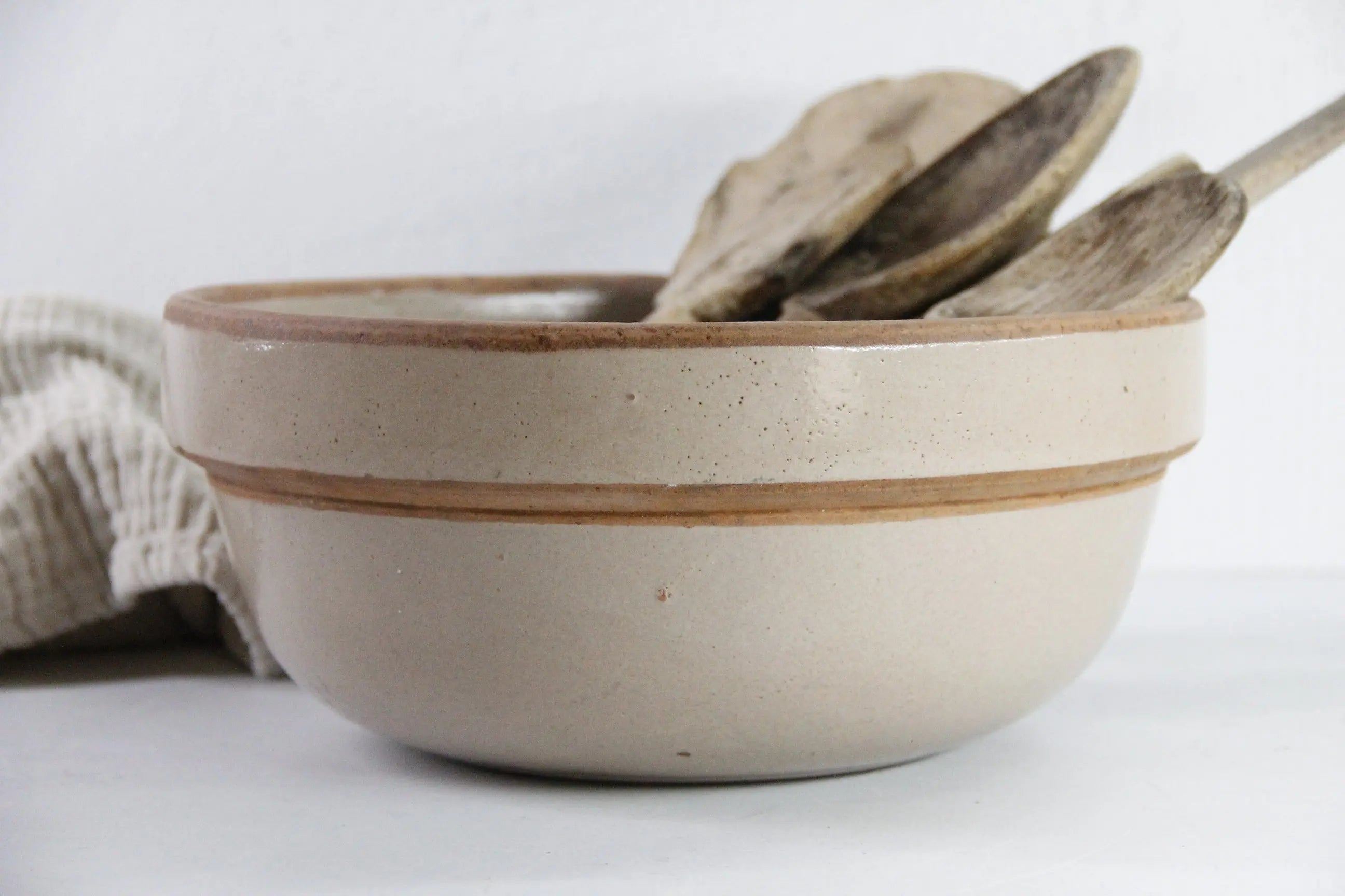 Antique Stoneware Mixing Bowl | Salt Glaze  Dough  Debra Hall Lifestyle
