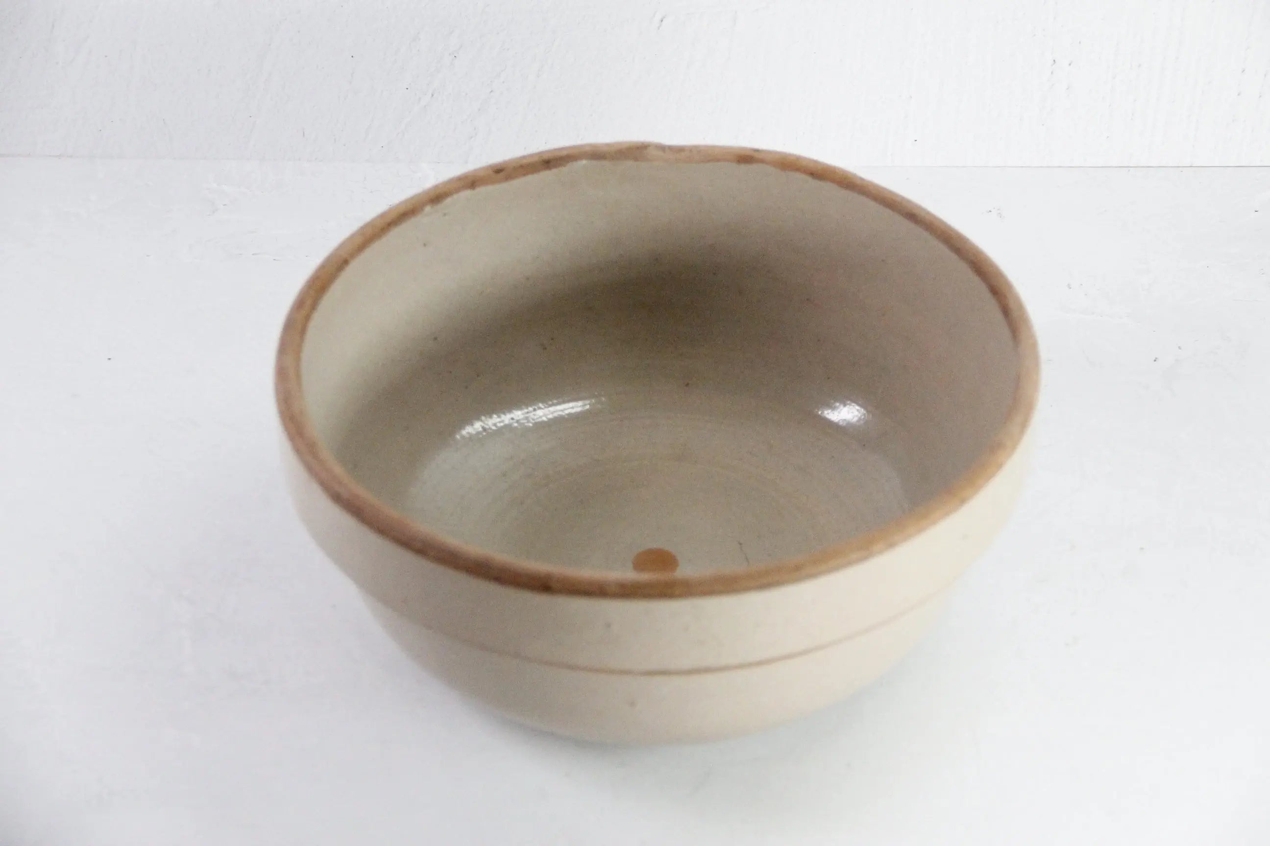 Antique Stoneware Mixing Bowl | Salt Glaze  Dough  Debra Hall Lifestyle