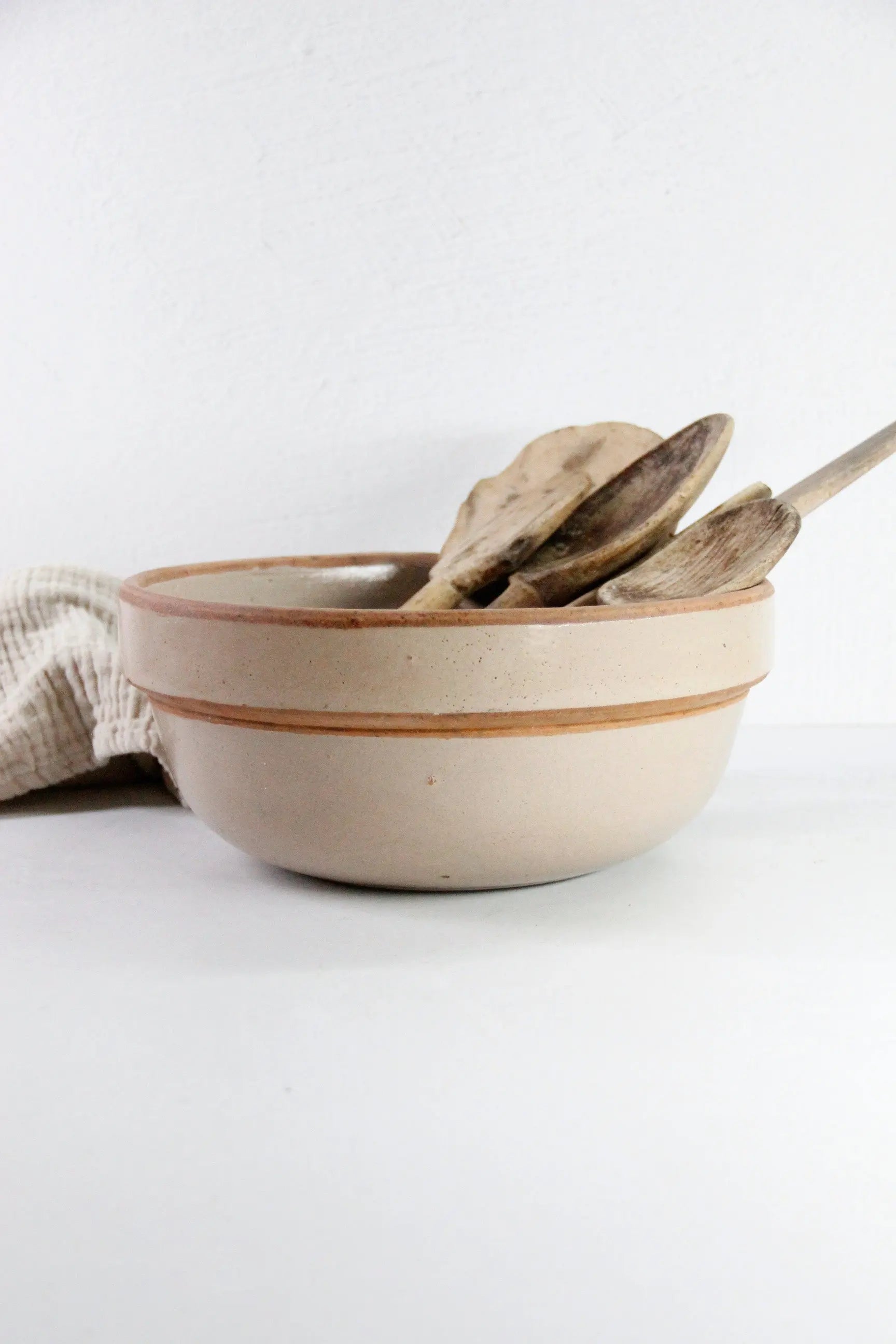 Antique Stoneware Mixing Bowl | Salt Glaze  Dough  Debra Hall Lifestyle
