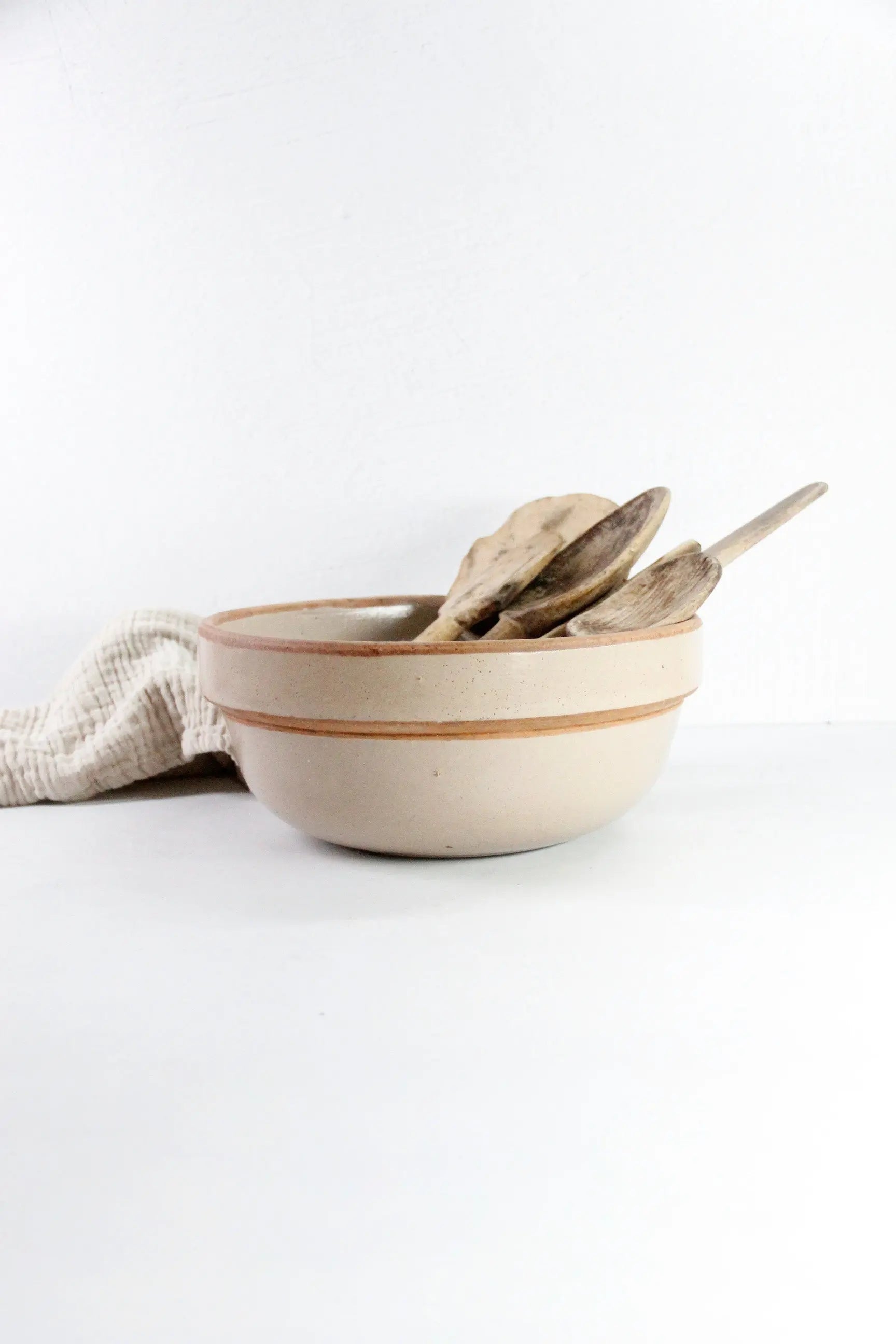 Antique Stoneware Mixing Bowl | Salt Glaze  Dough  Debra Hall Lifestyle