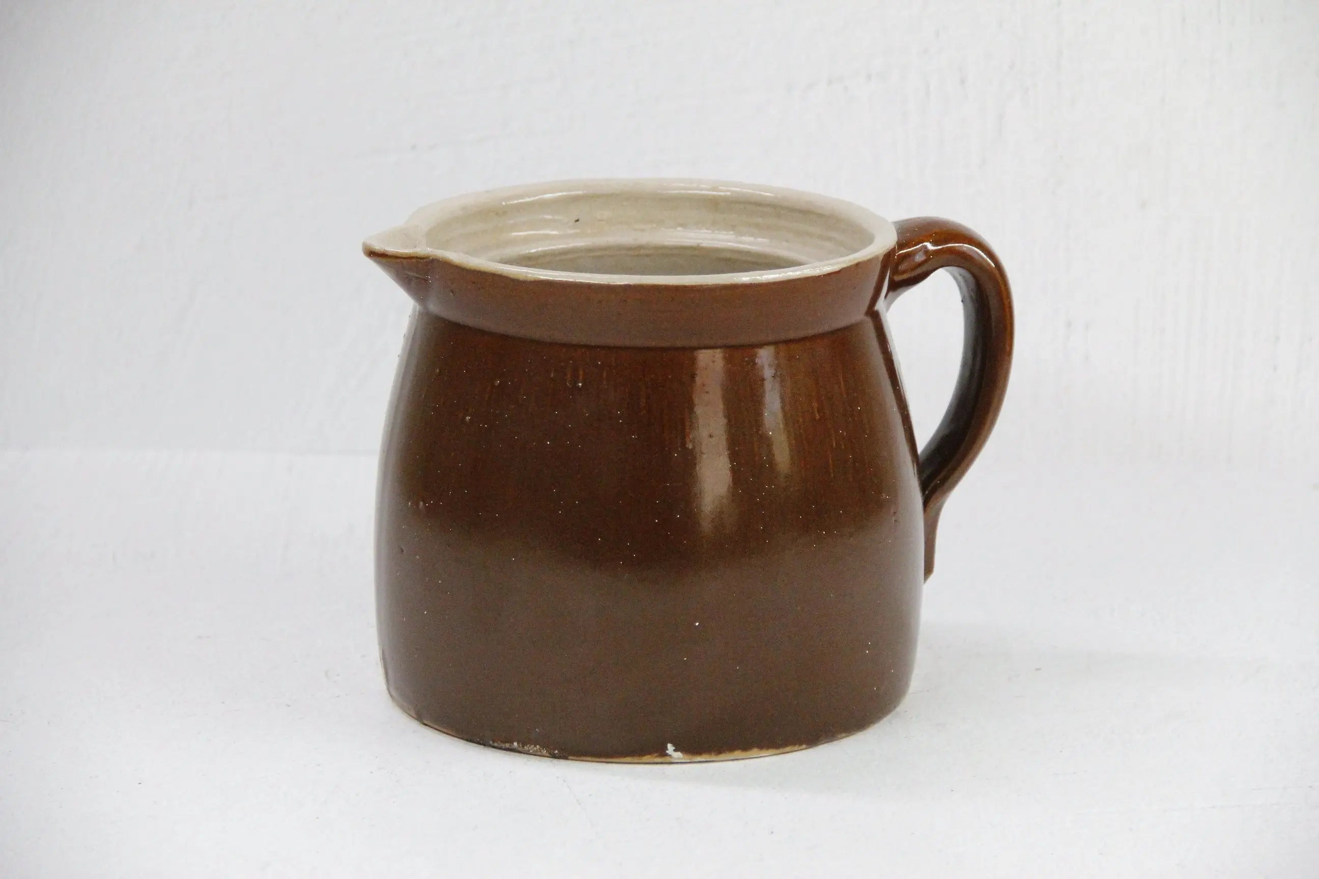 Antique Stoneware Pitcher | Brown Glazed Crockery  Debra Hall Lifestyle