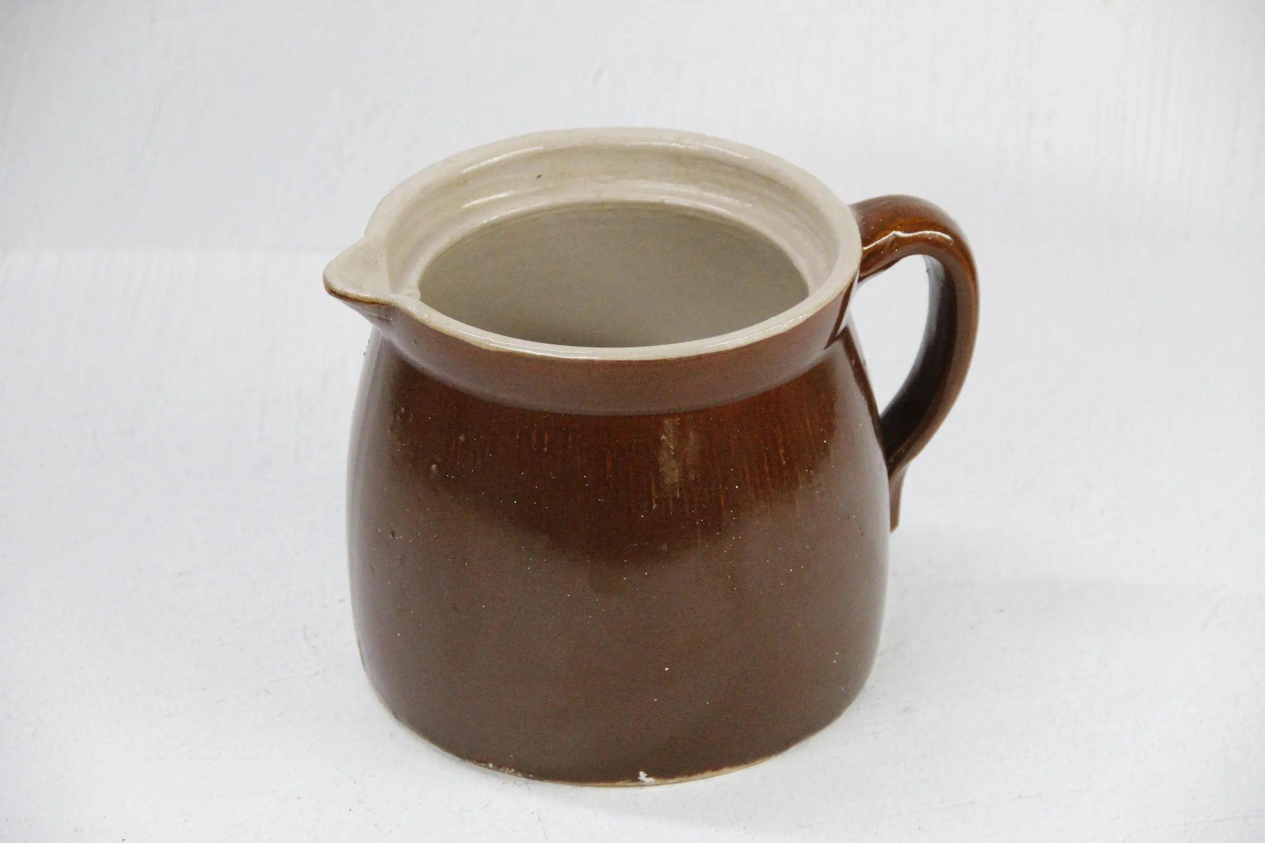 Antique Stoneware Pitcher | Brown Glazed Crockery  Debra Hall Lifestyle