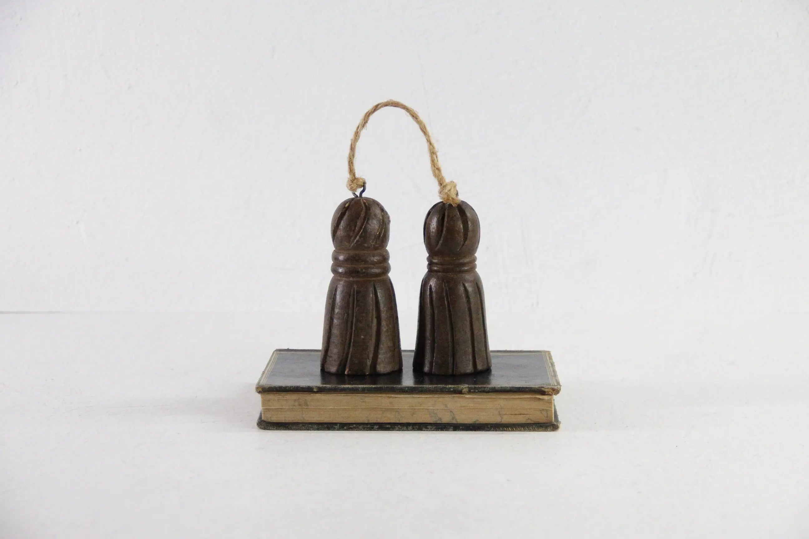 Antique Tassel in Hand Carved Wood | Decorative Pair  Debra Hall Lifestyle