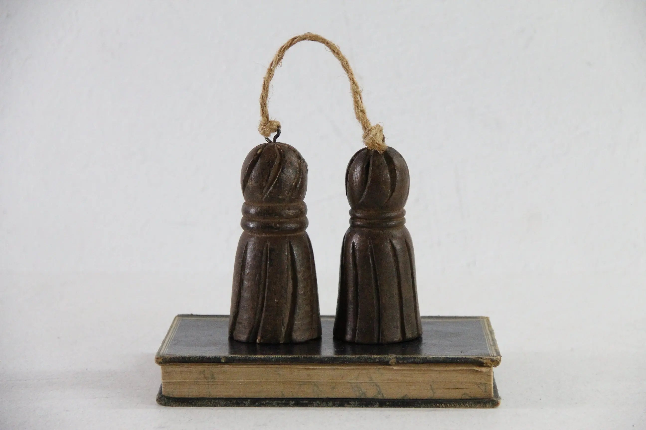 Antique Tassel in Hand Carved Wood | Decorative Pair  Debra Hall Lifestyle