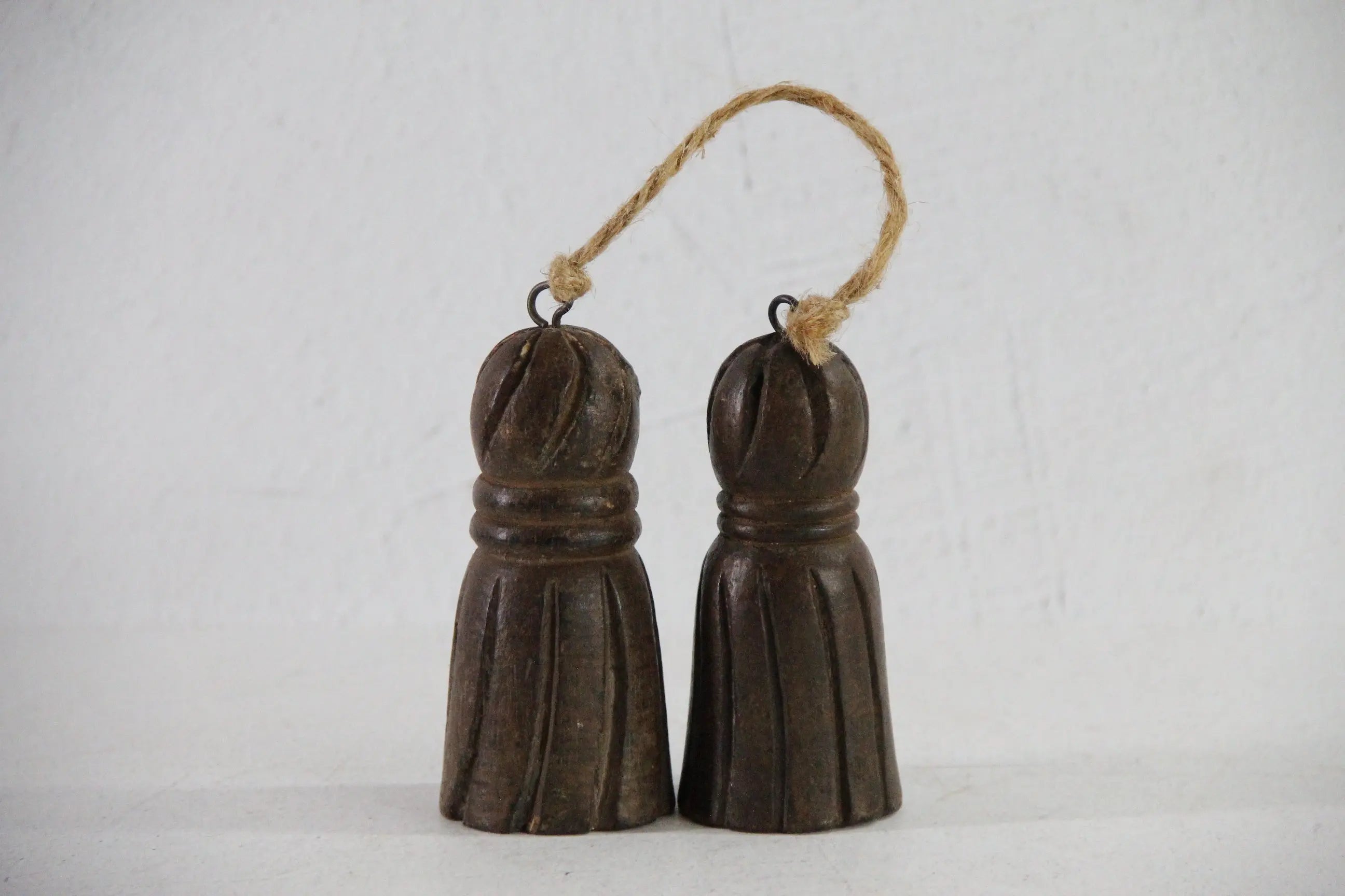 Antique Tassel in Hand Carved Wood | Decorative Pair  Debra Hall Lifestyle