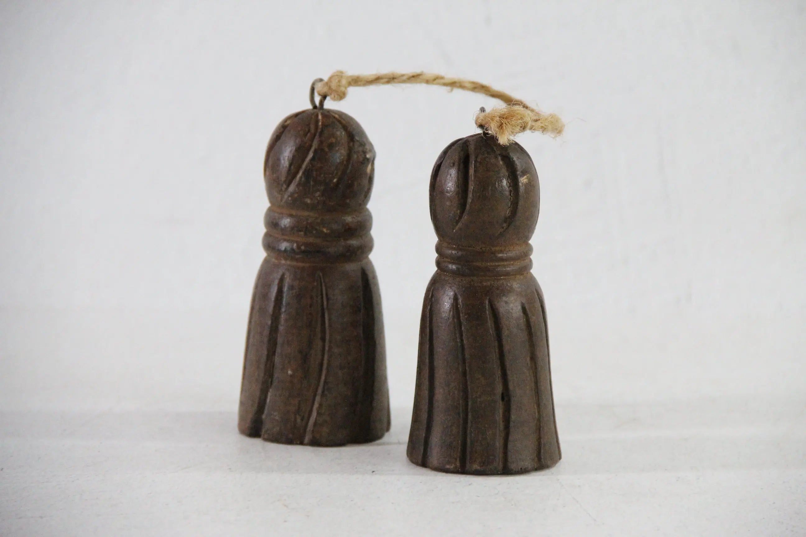 Antique Tassel in Hand Carved Wood | Decorative Pair  Debra Hall Lifestyle