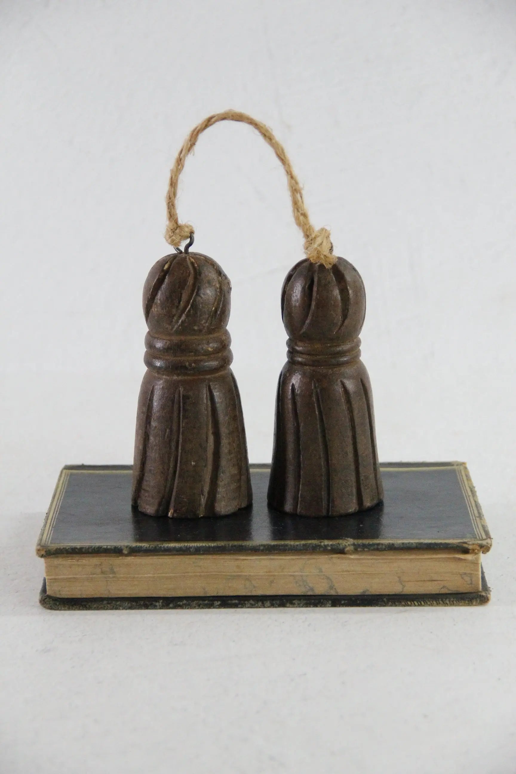 Antique Tassel in Hand Carved Wood | Decorative Pair  Debra Hall Lifestyle