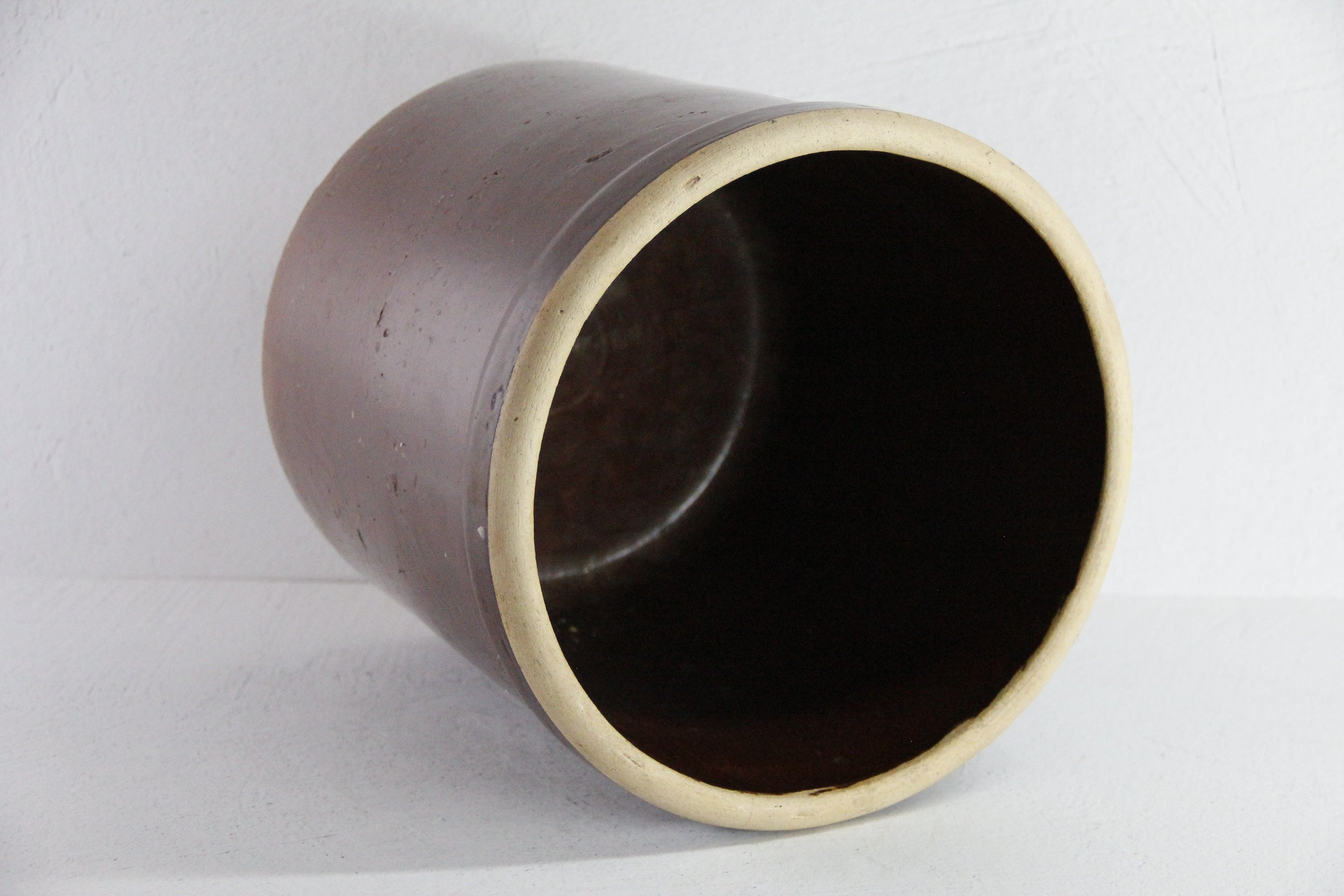 Antique Three Gallon Stoneware Crock | Albany Slip Brown  Debra Hall Lifestyle