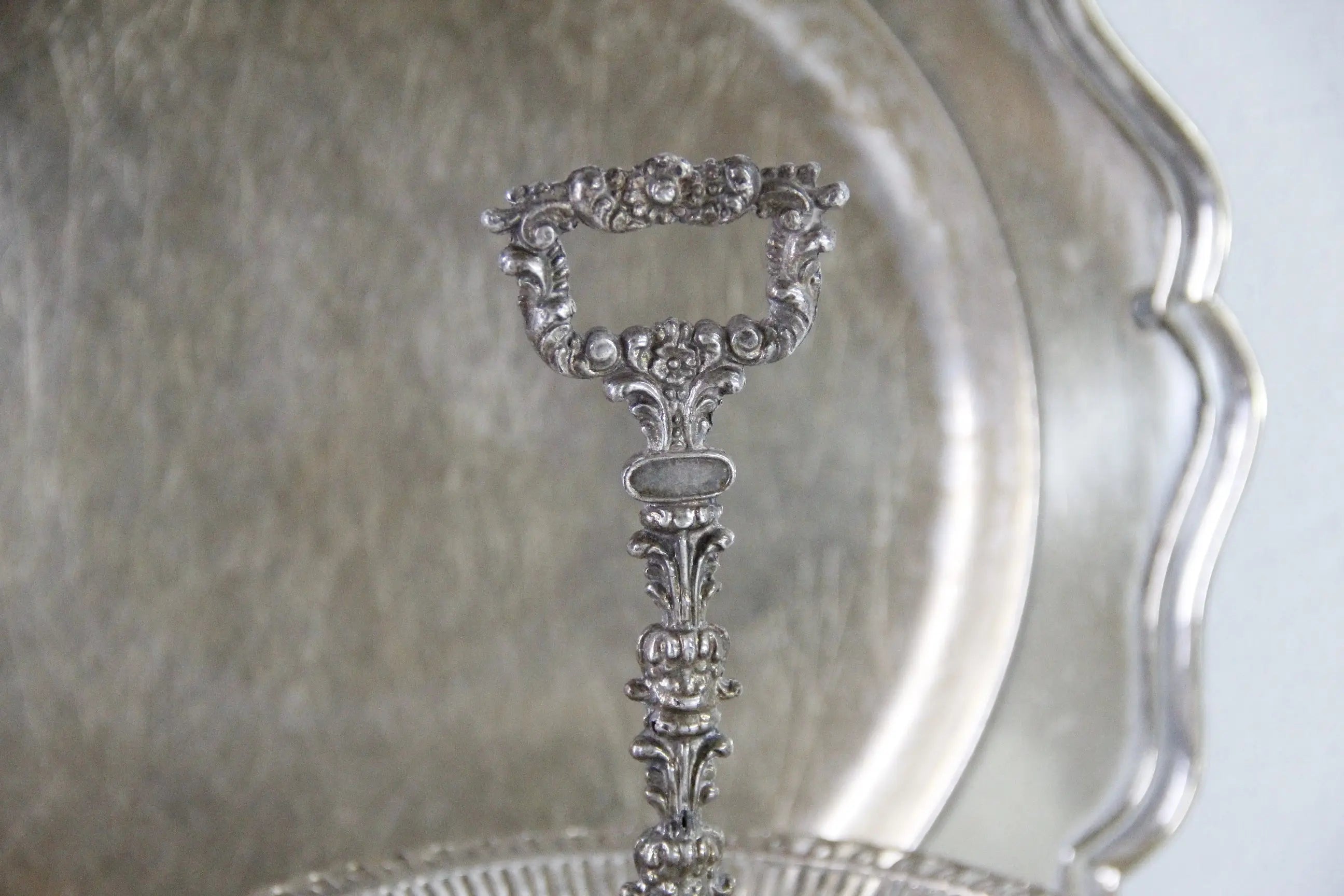 Antique Tiered Cake Stand | Silver 2 Tier Serving Tray  Debra Hall Lifestyle