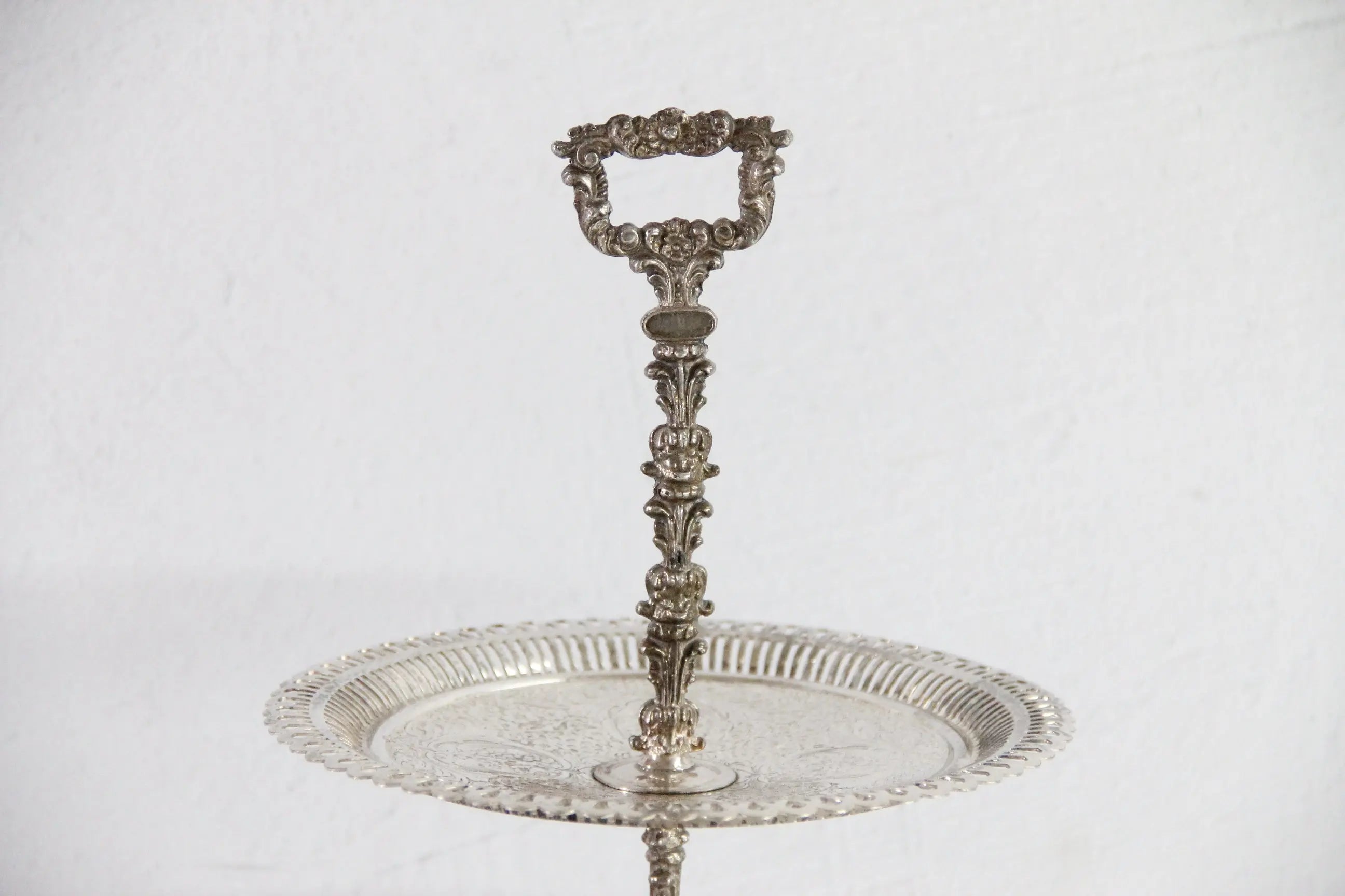 Antique Tiered Cake Stand | Silver 2 Tier Serving Tray  Debra Hall Lifestyle