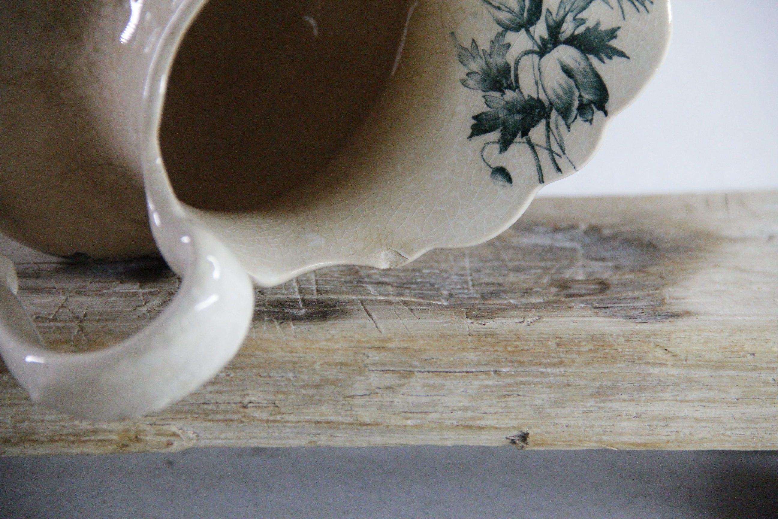 Antique Transferware Pitcher | 1870 Ironstone Green Jug  Debra Hall Lifestyle