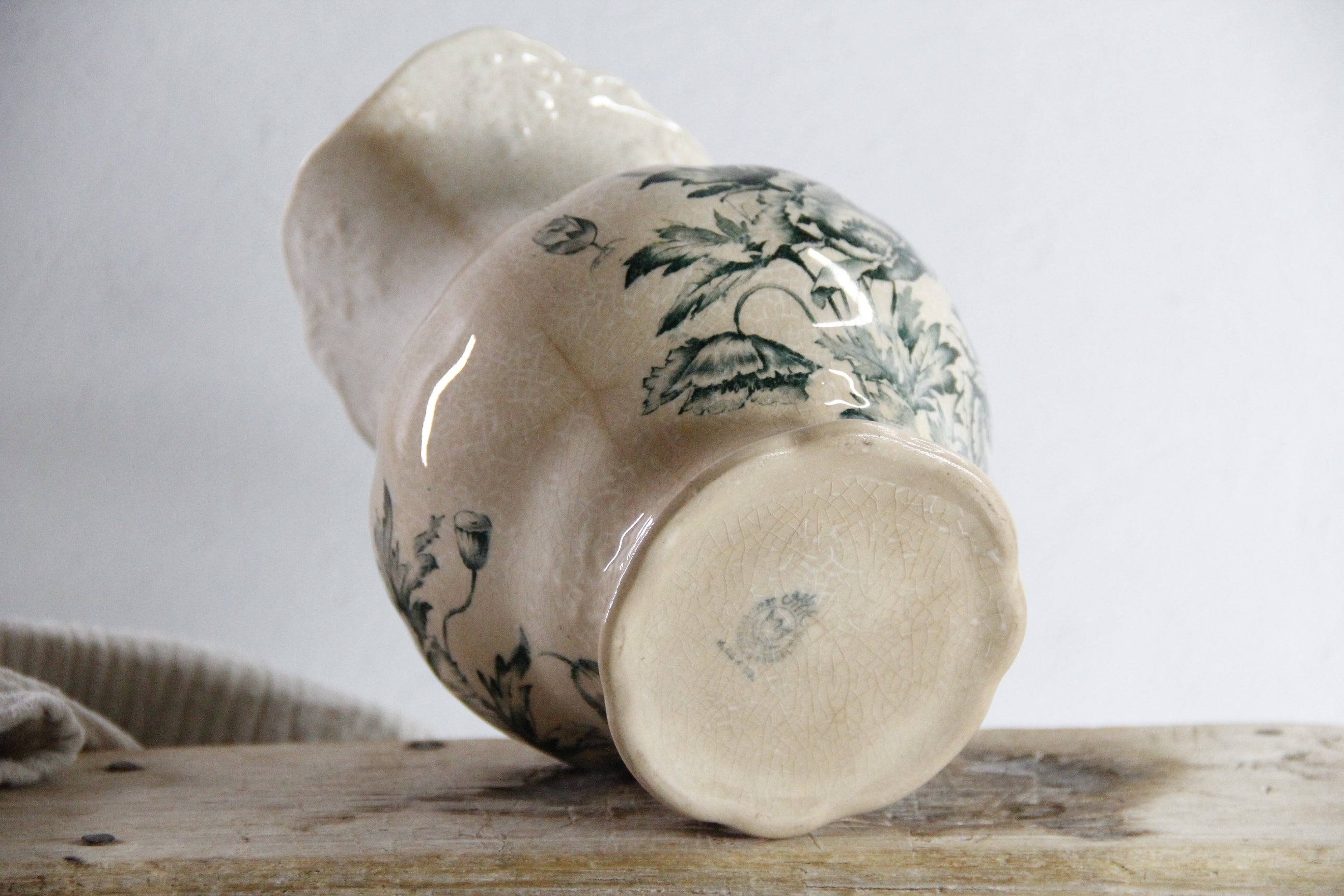 Antique Transferware Pitcher | 1870 Ironstone Green Jug  Debra Hall Lifestyle