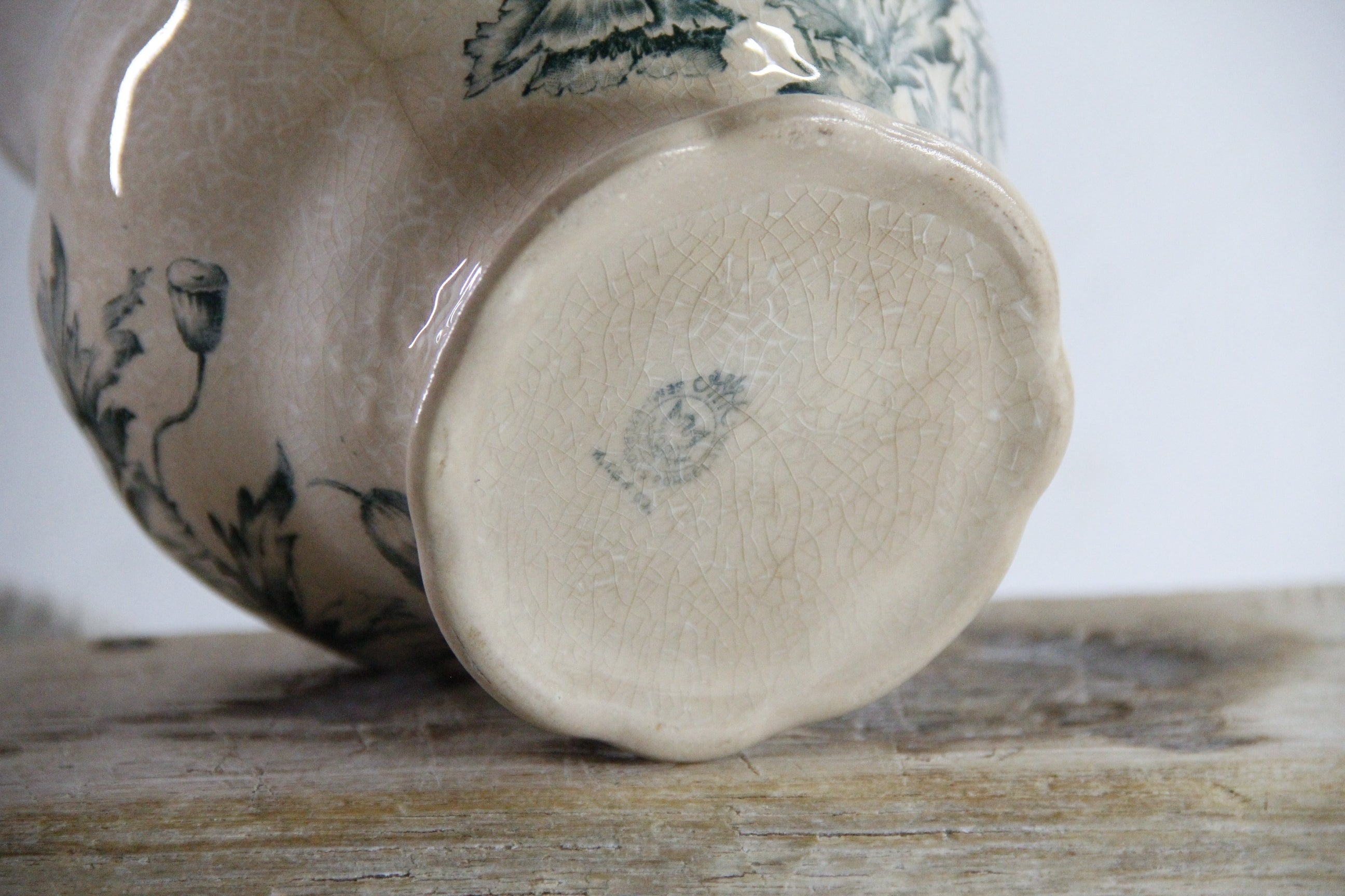 Antique Transferware Pitcher | 1870 Ironstone Green Jug  Debra Hall Lifestyle