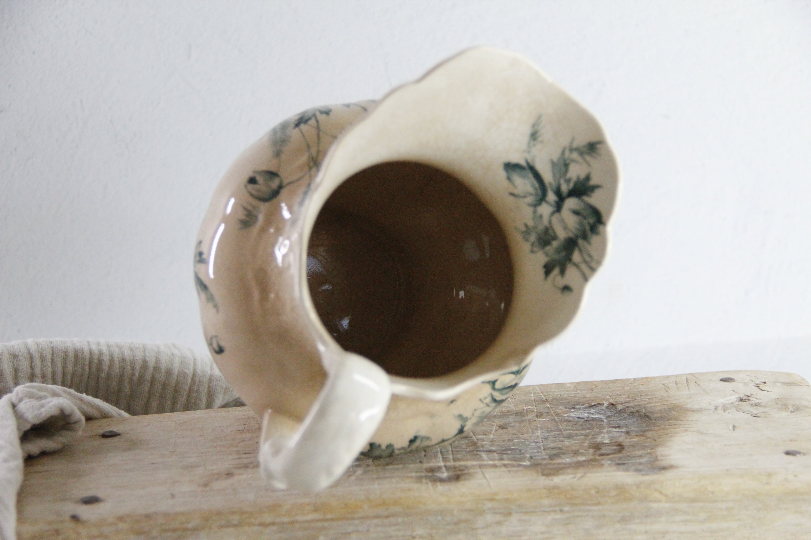 Antique Transferware Pitcher | 1870 Ironstone Green Jug  Debra Hall Lifestyle