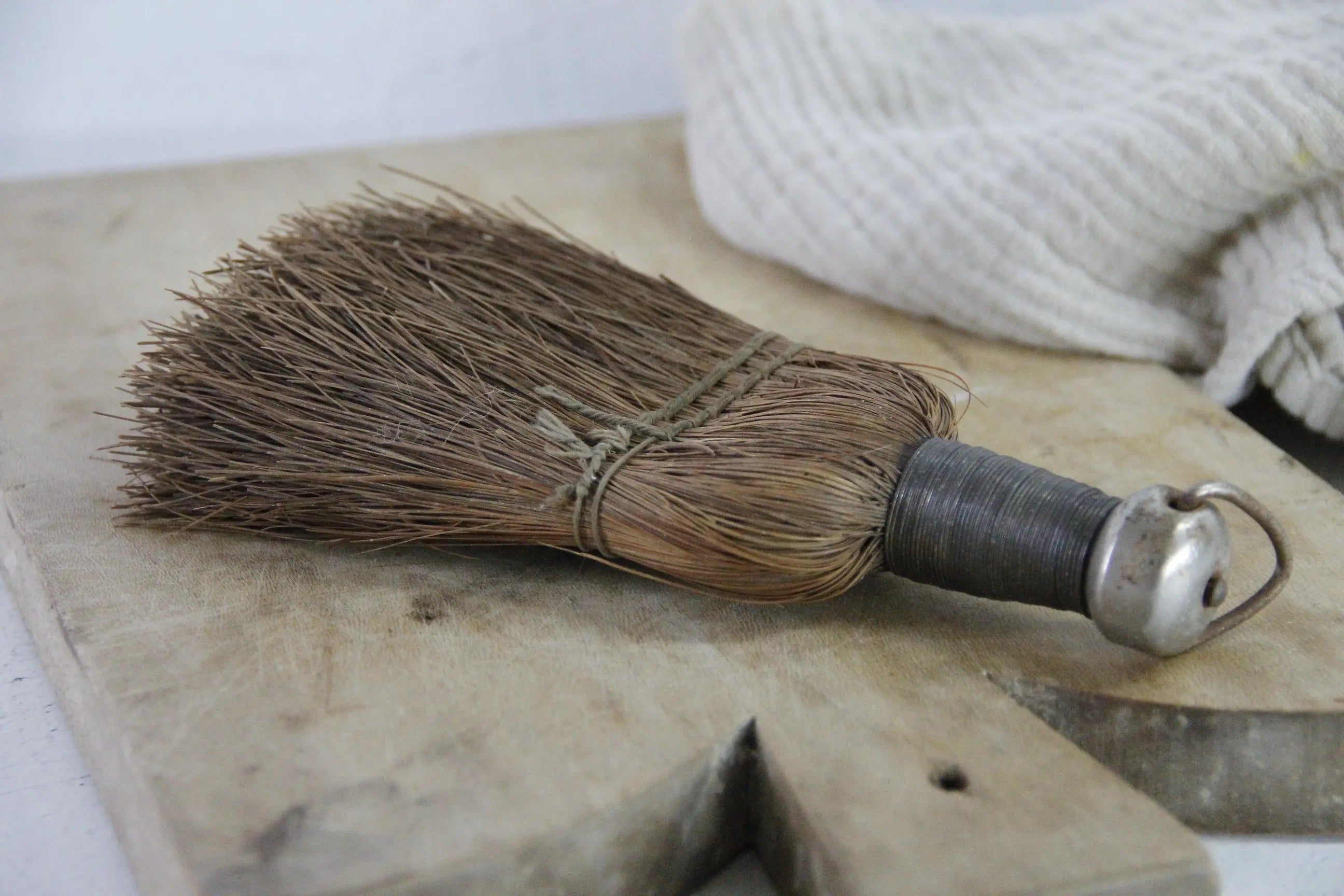 Antique WhisK Broom | Rustic Wire Wrapped Primitive  Debra Hall Lifestyle