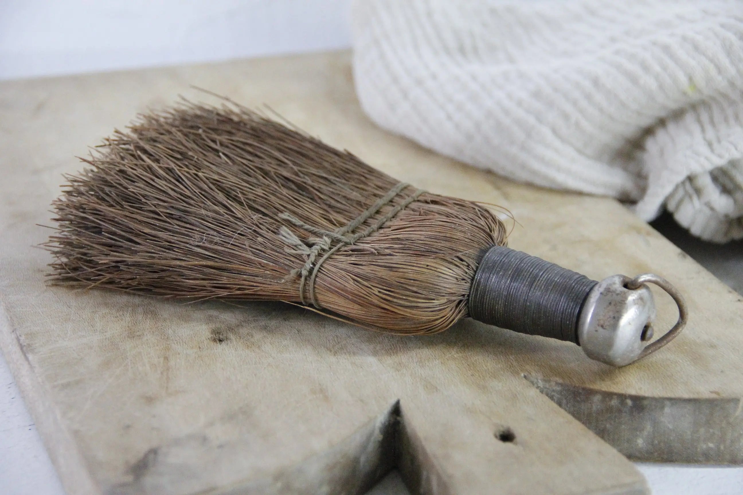 Antique WhisK Broom | Rustic Wire Wrapped Primitive  Debra Hall Lifestyle