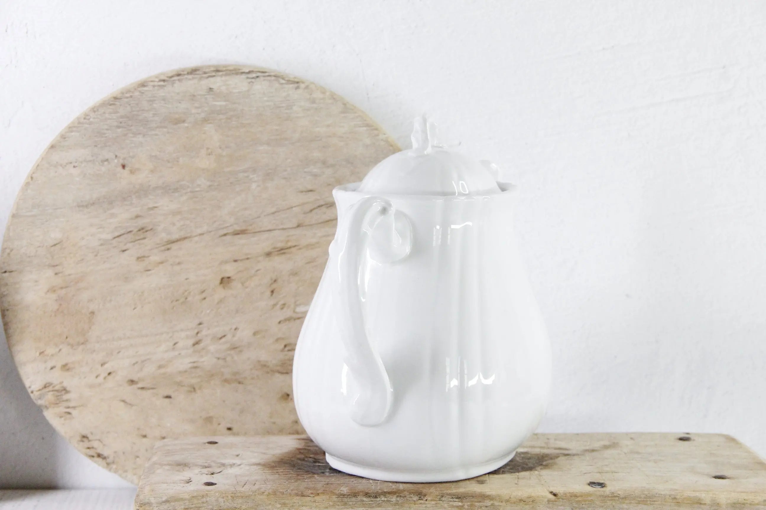 Antique White Ironstone Teapot | Johnson Bros. England