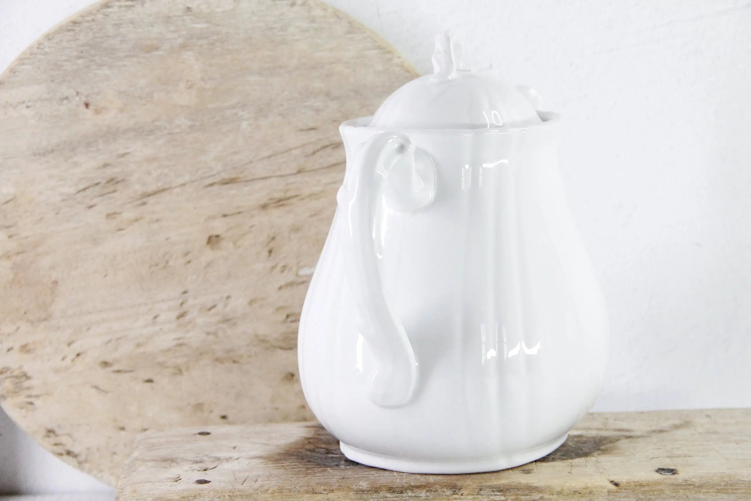 Antique White Ironstone Teapot | Johnson Bros. England