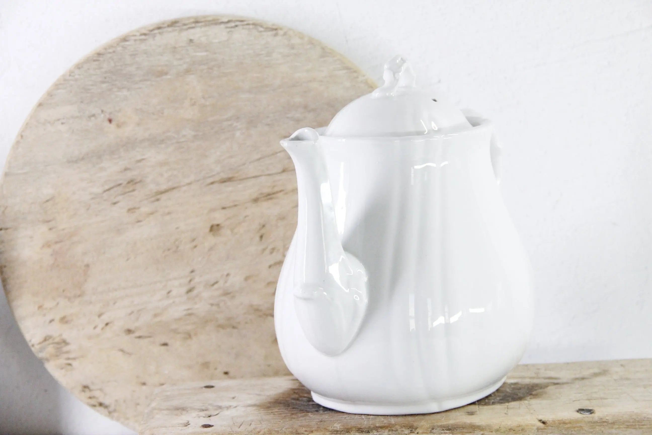 Antique White Ironstone Teapot | Johnson Bros. England