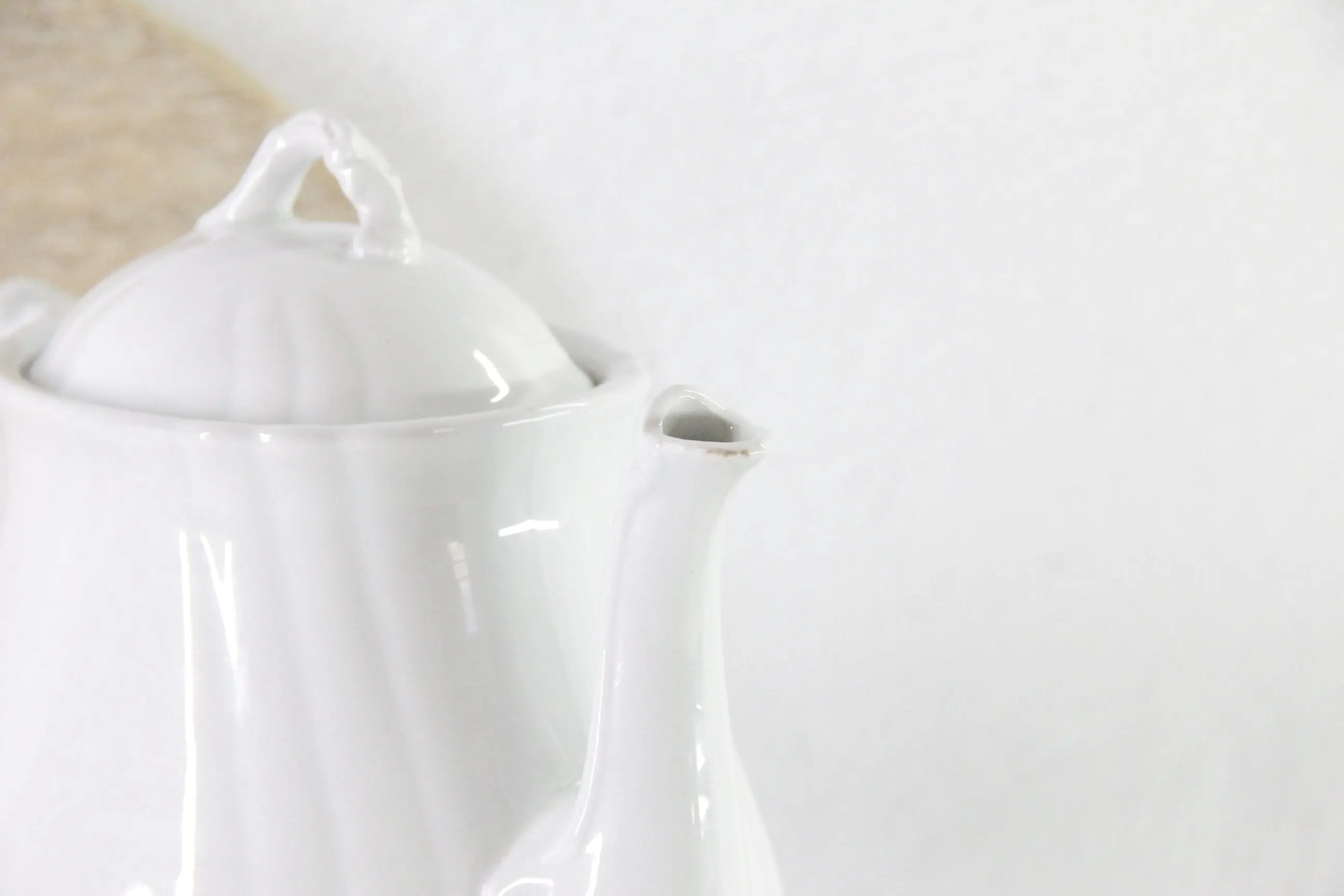 Antique White Ironstone Teapot | Johnson Bros. England