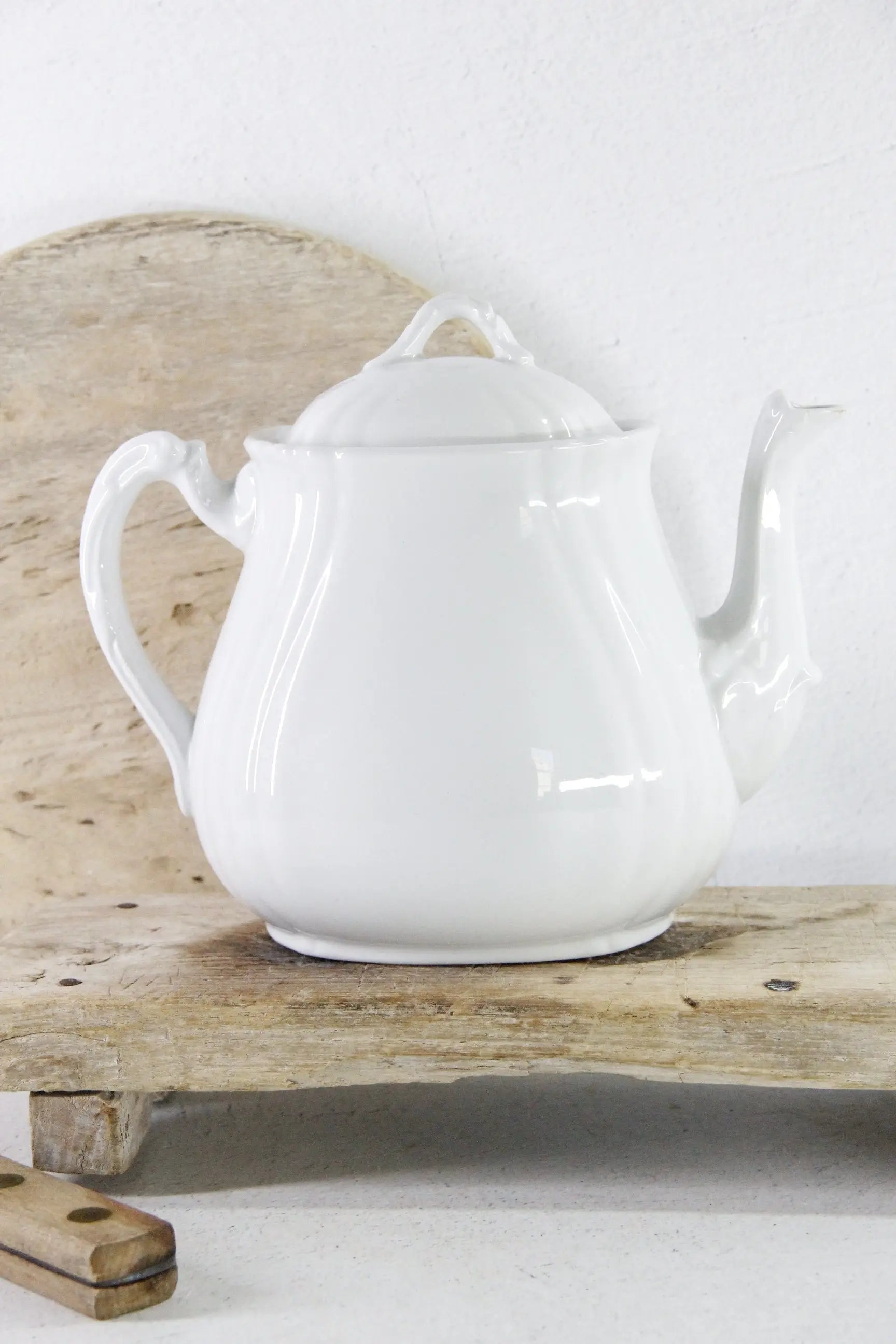 Antique White Ironstone Teapot | Johnson Bros. England