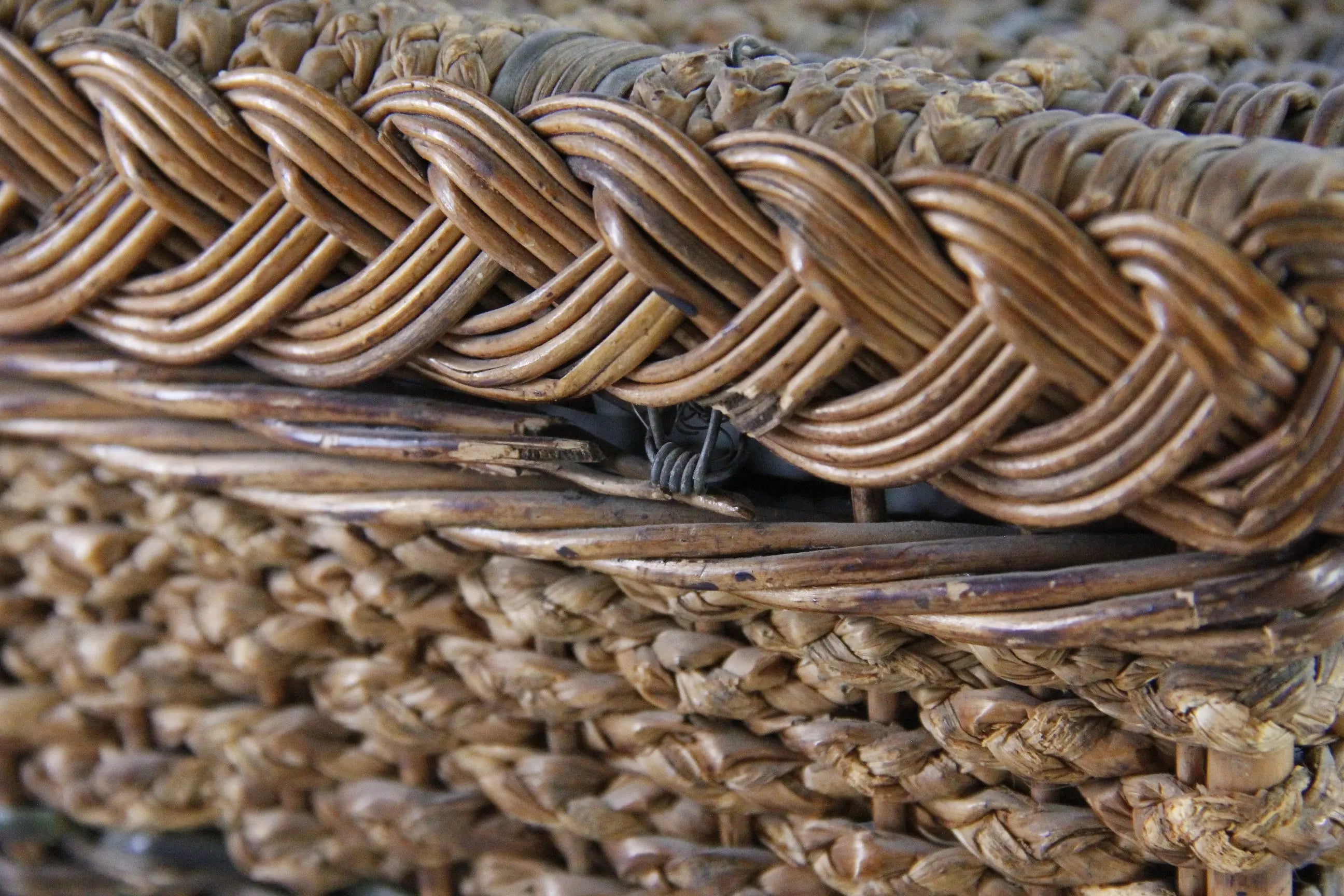 Antique Wicker Sewing Basket | Large Hand Made Storage