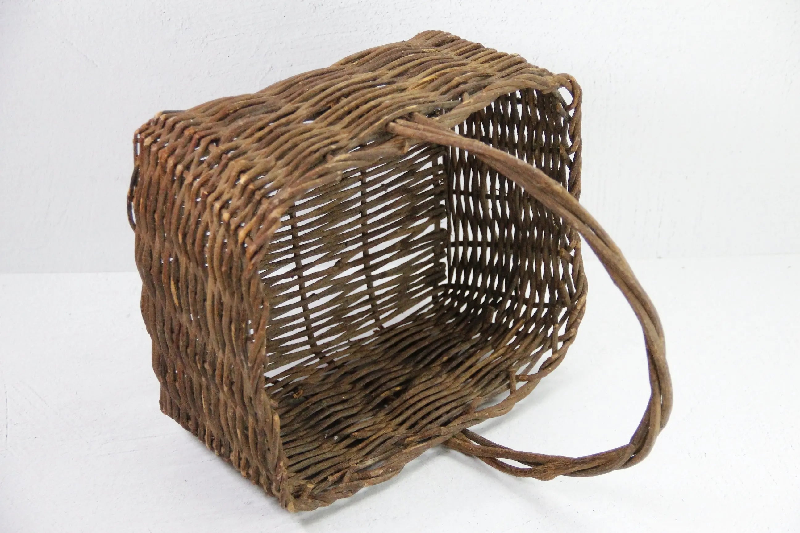 Antique Willow Basket | Rustic Harvest Basket Handle  Debra Hall Lifestyle