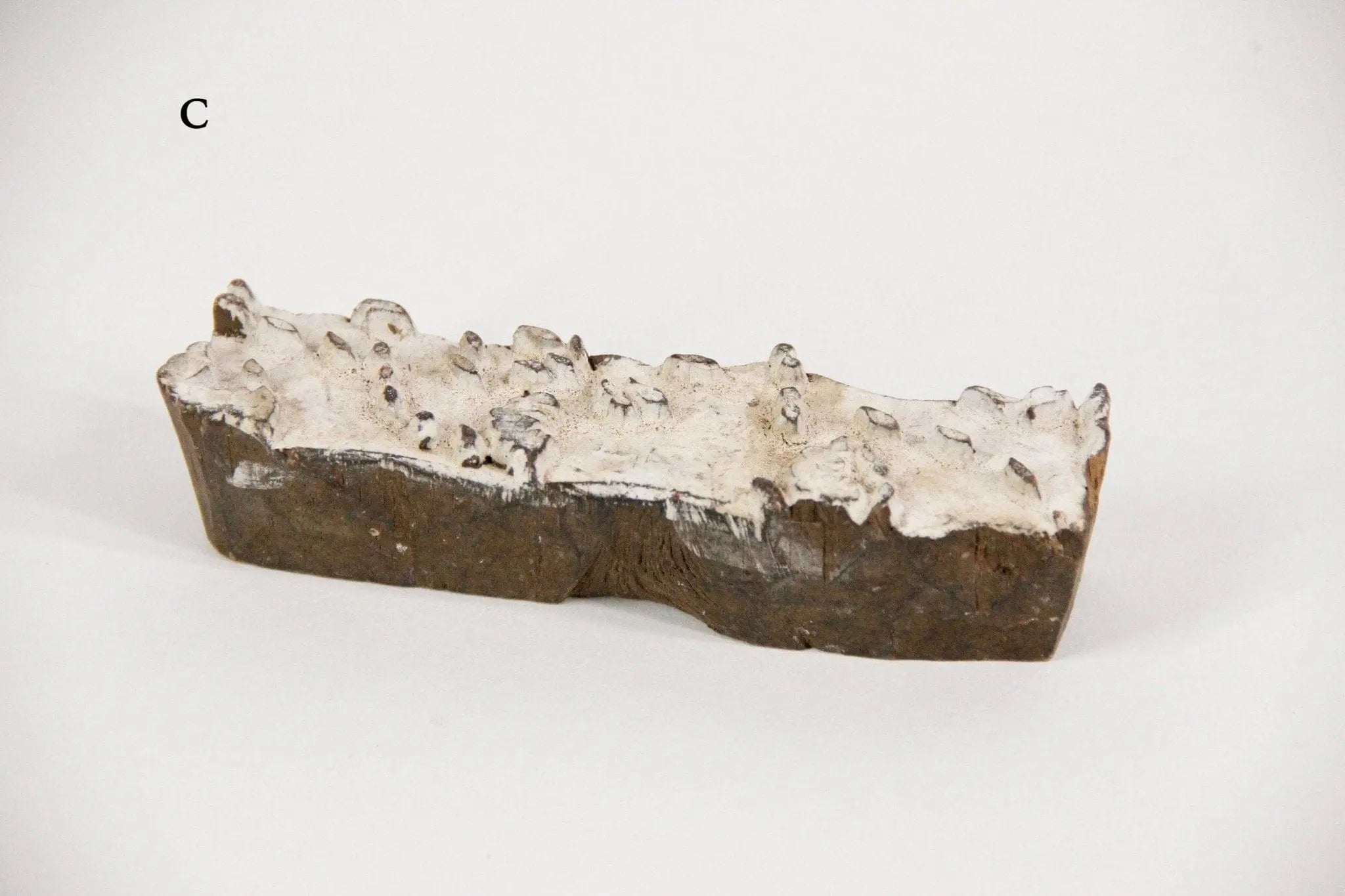 Antique Wood Block Textile Stamp | Small White  Debra Hall Lifestyle