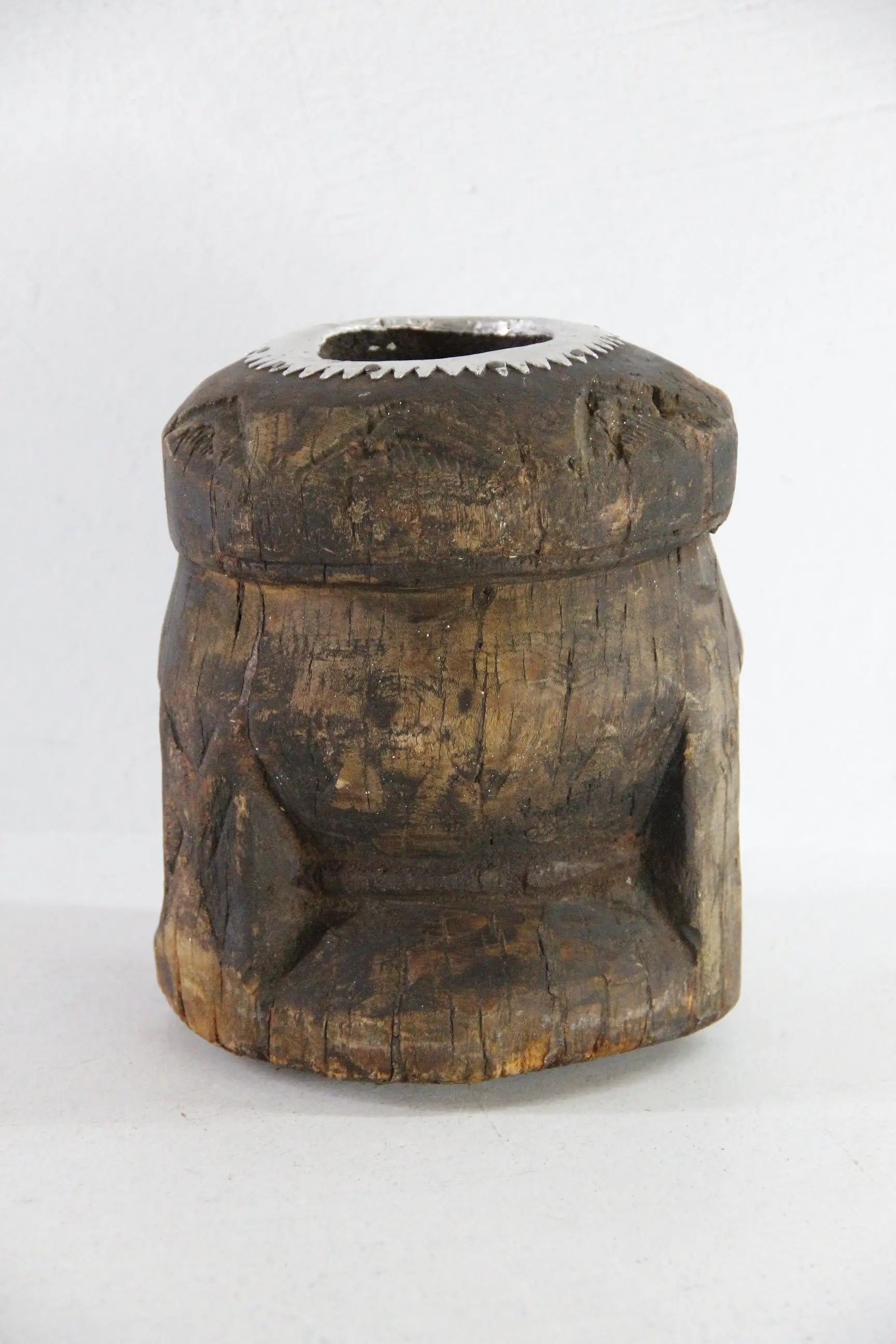 Antique Wood Mortar | Bedouin African Coffee Spice Grinder  Debra Hall Lifestyle