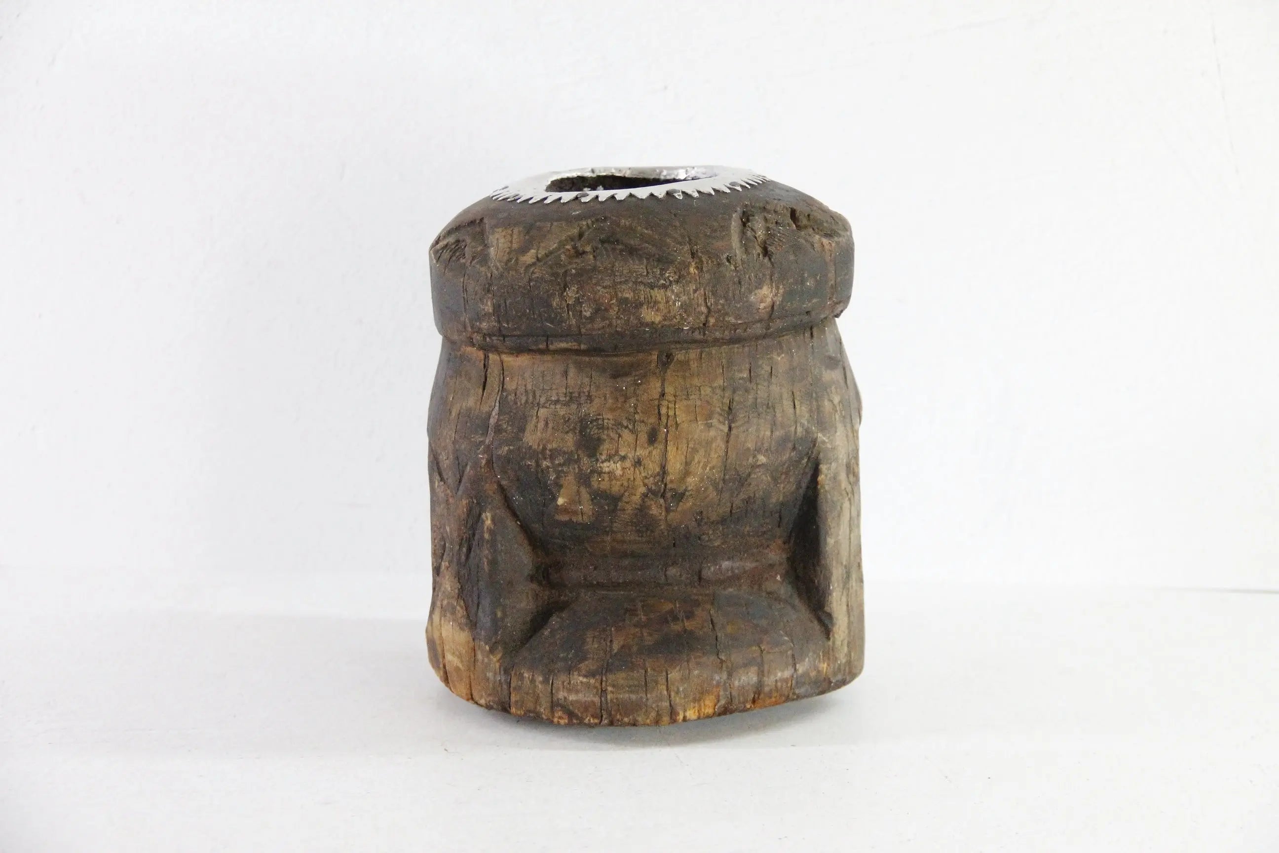 Antique Wood Mortar | Bedouin African Coffee Spice Grinder  Debra Hall Lifestyle