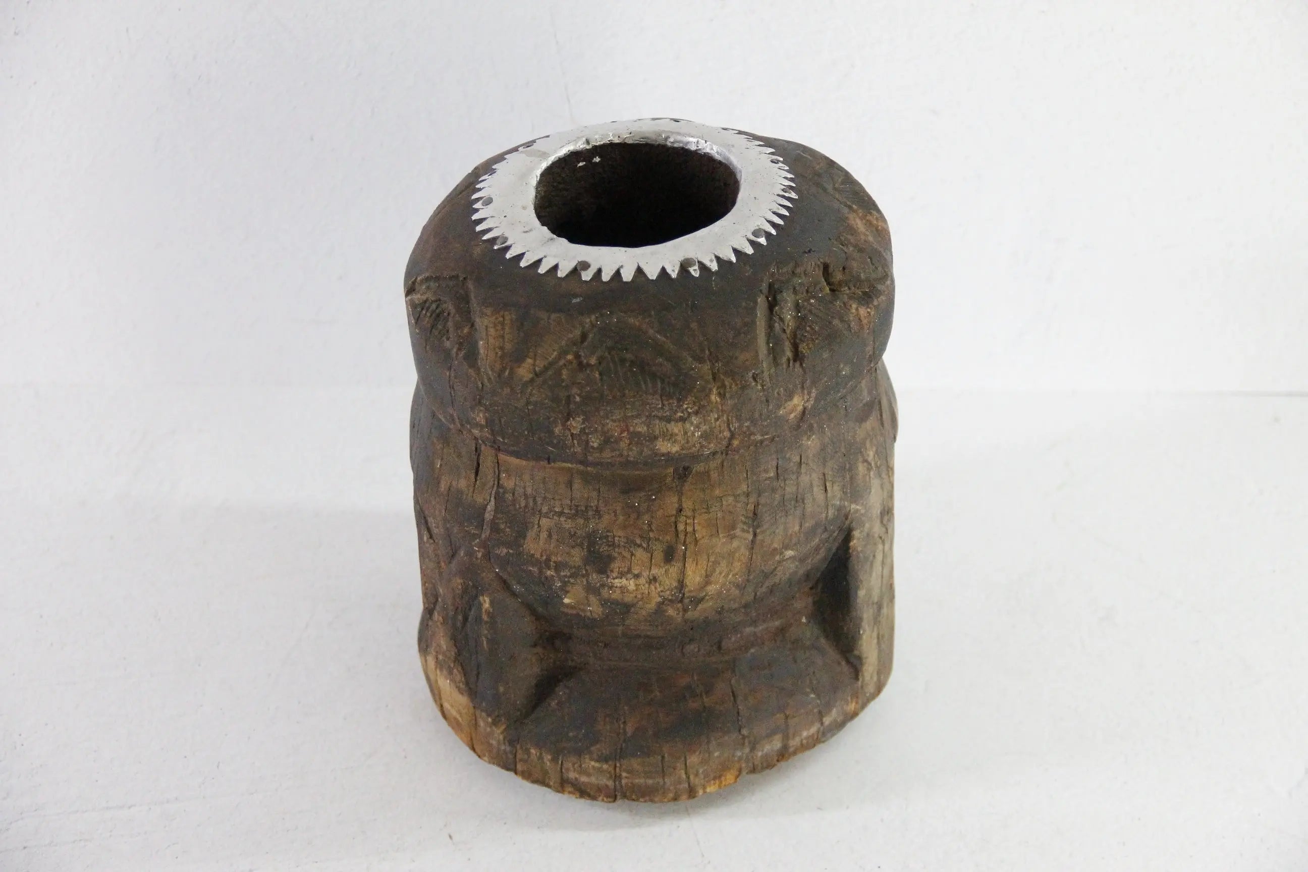 Antique Wood Mortar | Bedouin African Coffee Spice Grinder  Debra Hall Lifestyle