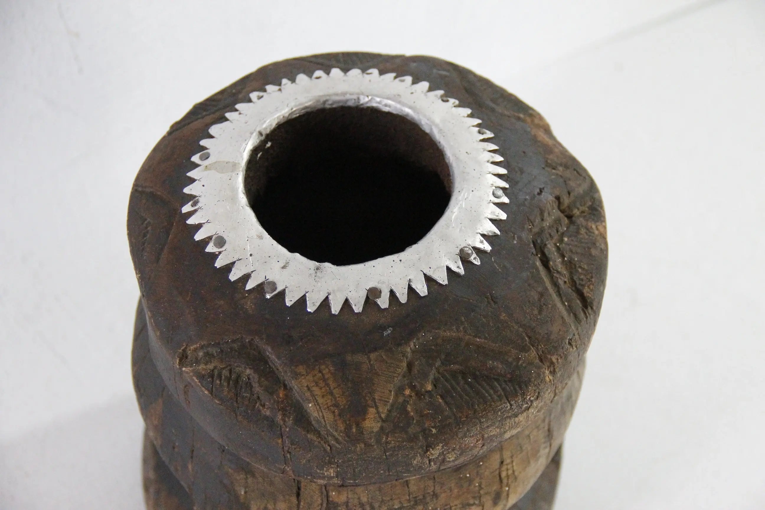 Antique Wood Mortar | Bedouin African Coffee Spice Grinder  Debra Hall Lifestyle