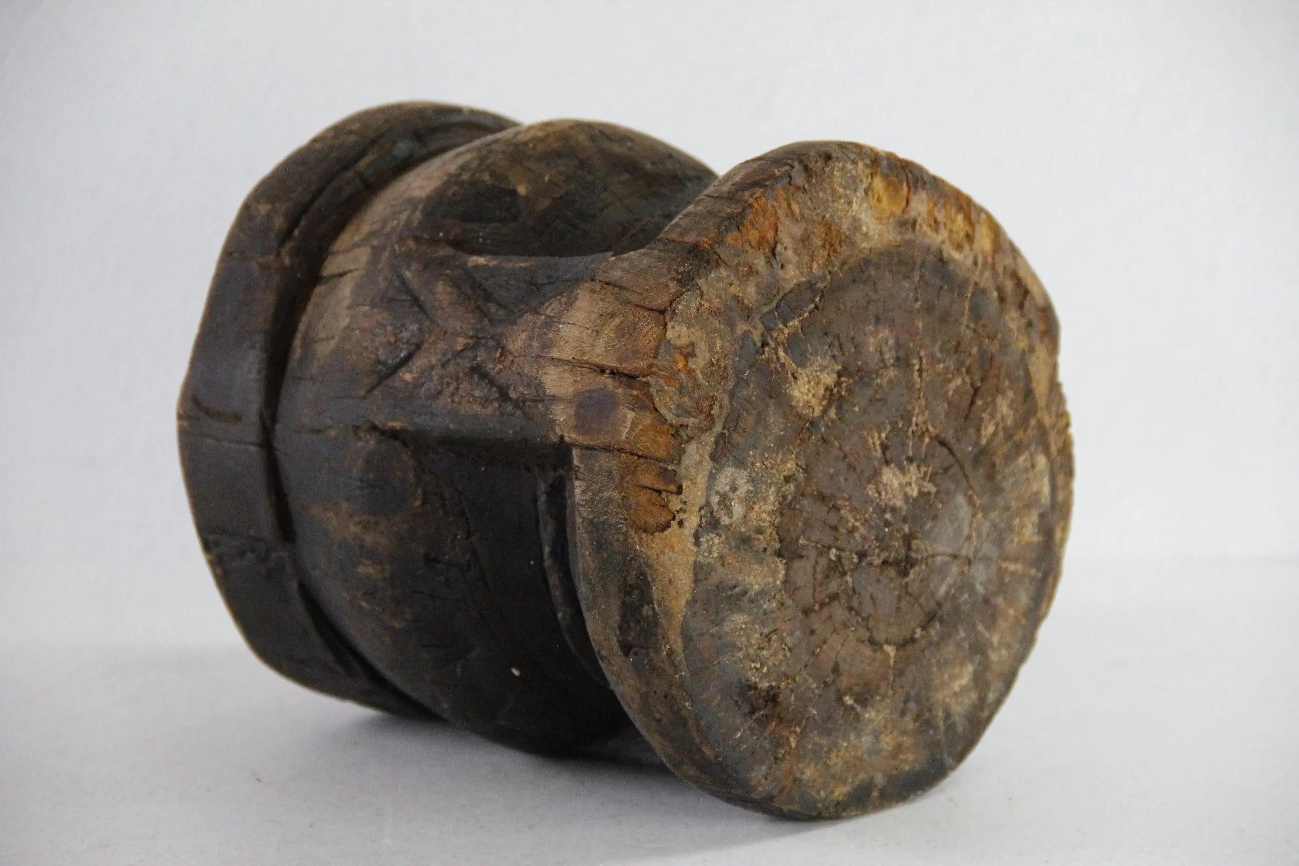 Antique Wood Mortar | Bedouin African Coffee Spice Grinder  Debra Hall Lifestyle